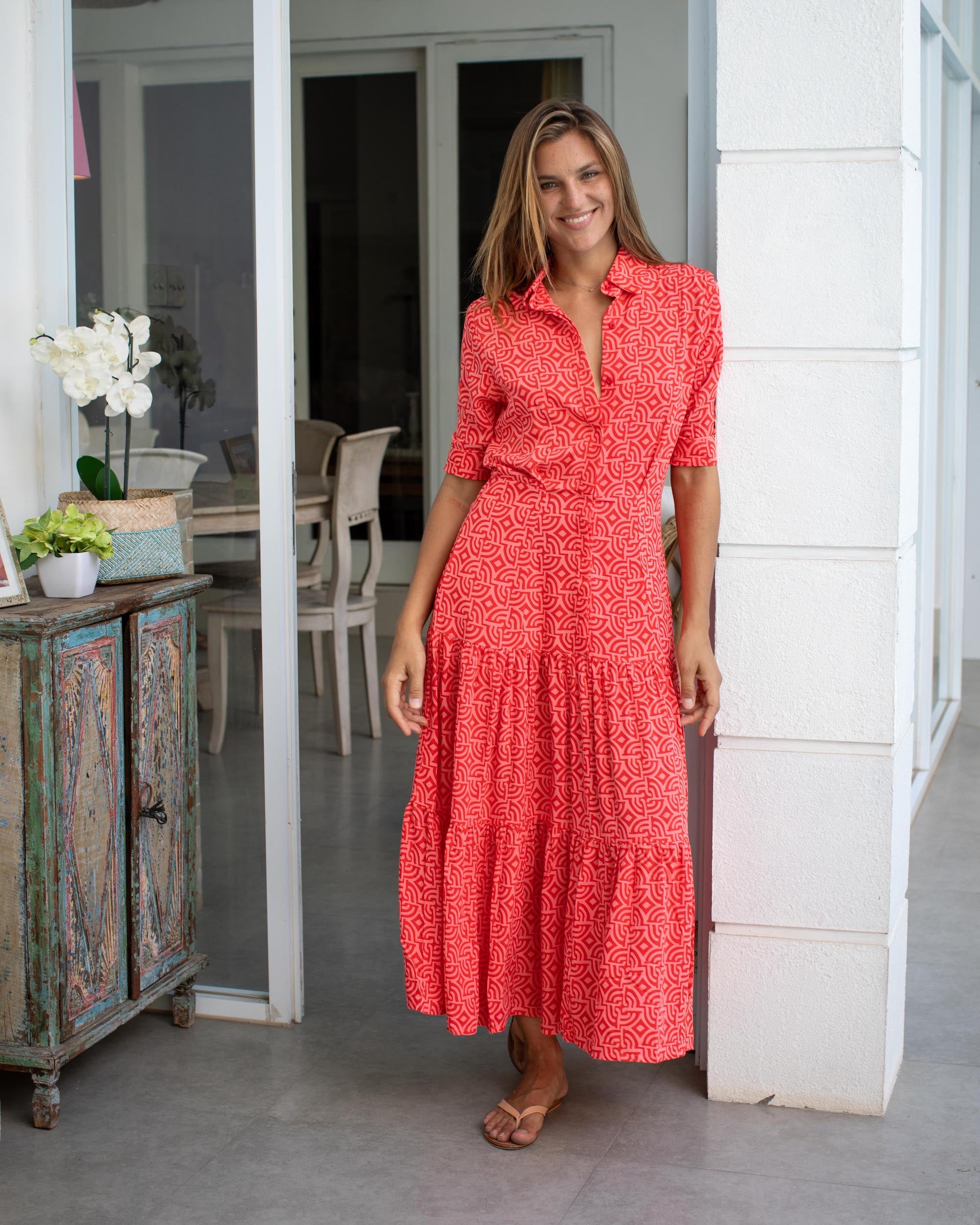Tia Dress - Red Maize