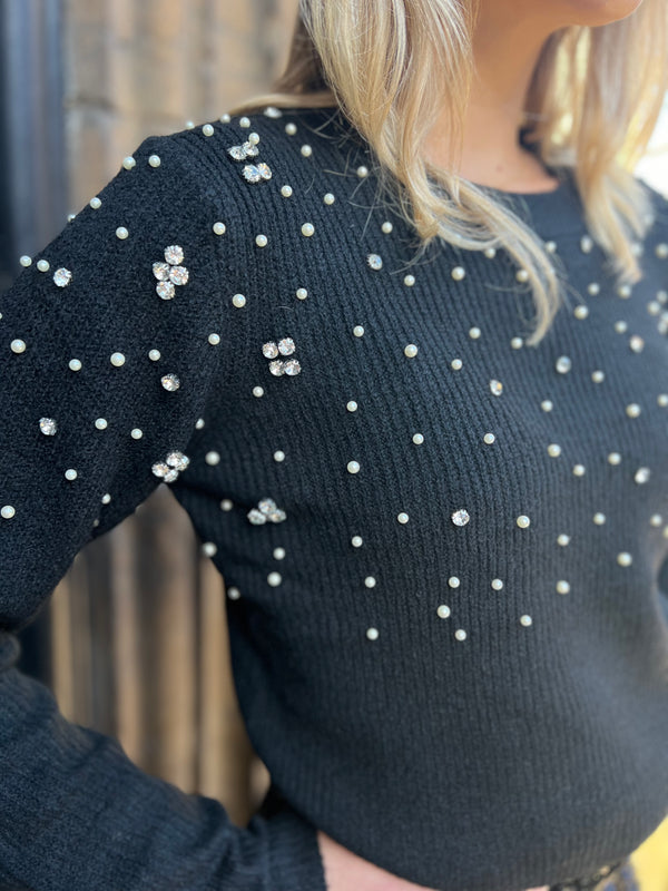 Noelia Embroidered Knit - Noir