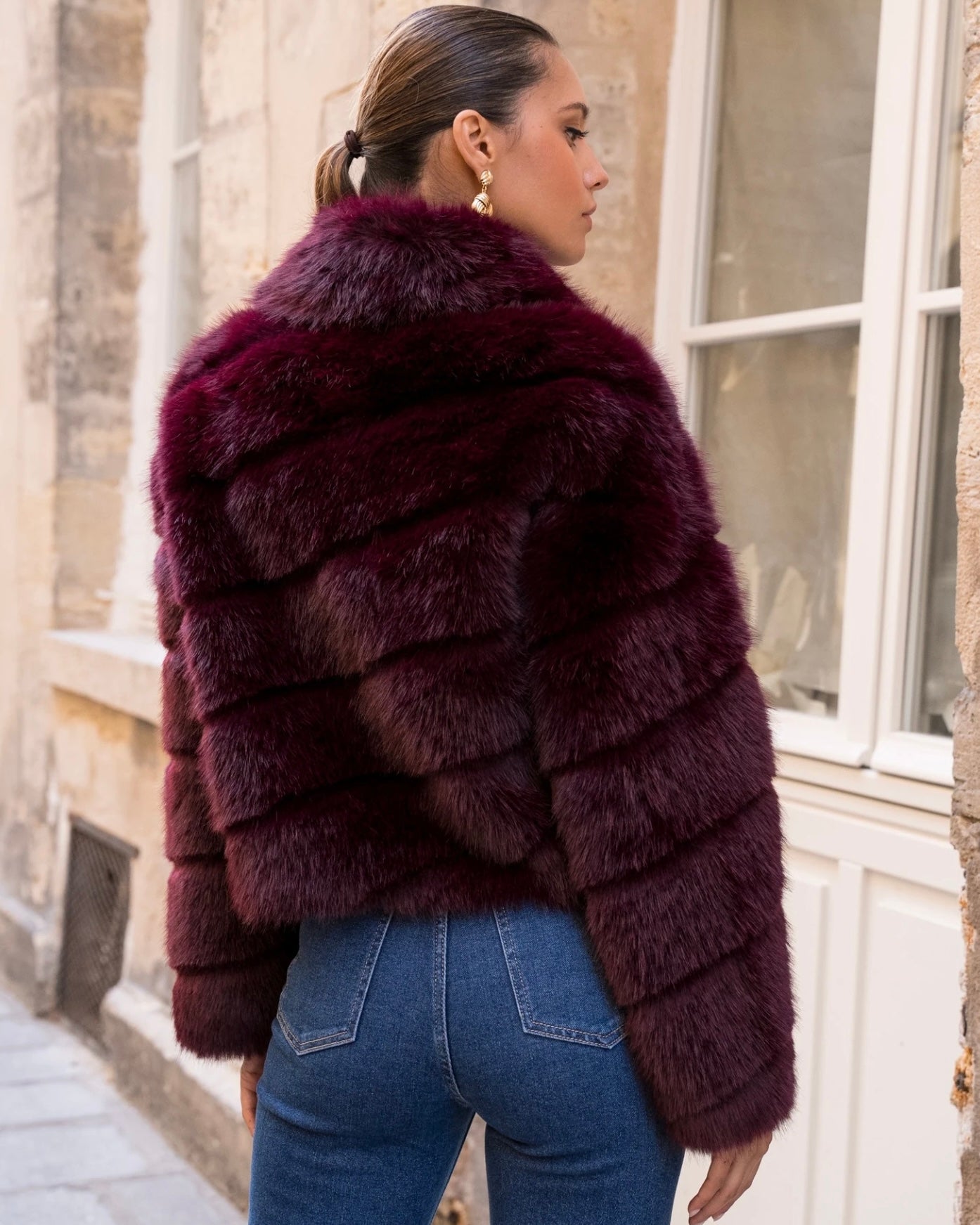 Maribel Faux Fur - Burgundy