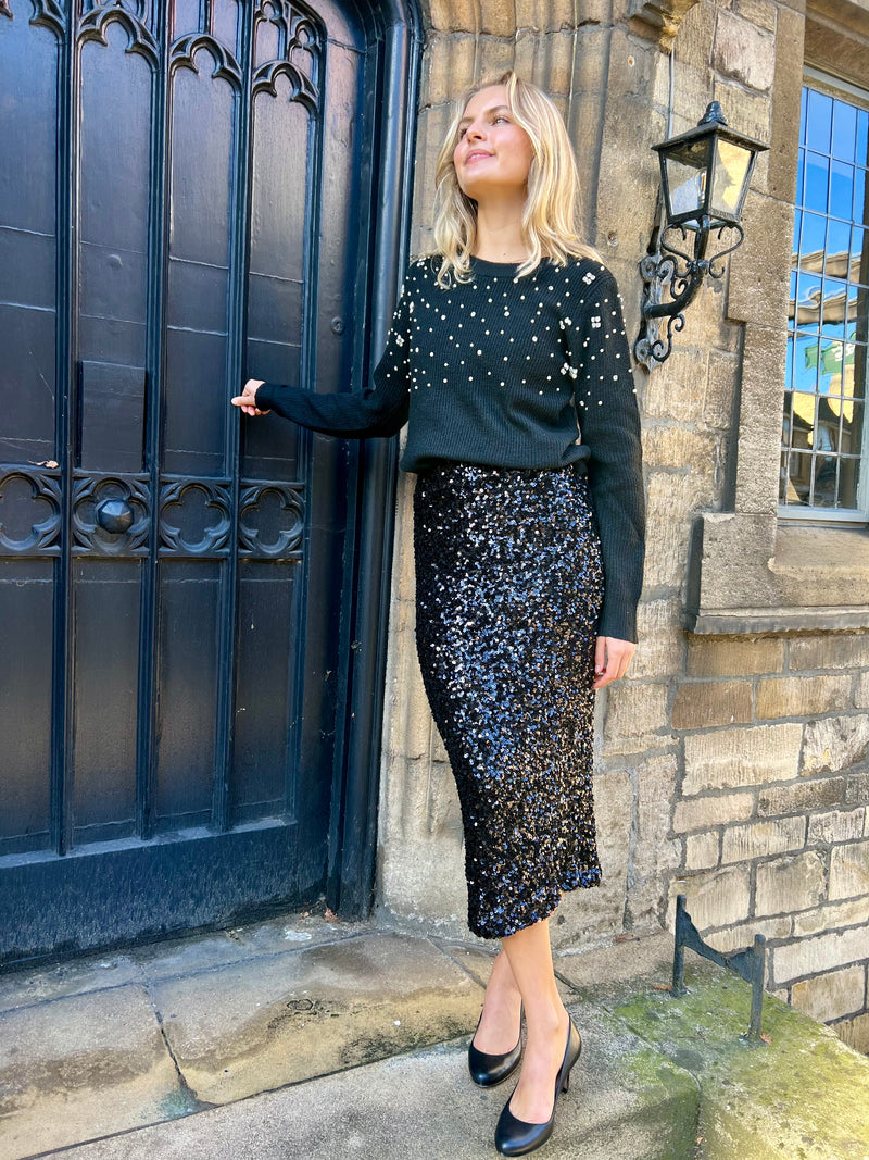 Jury Sequined Skirt - Noir