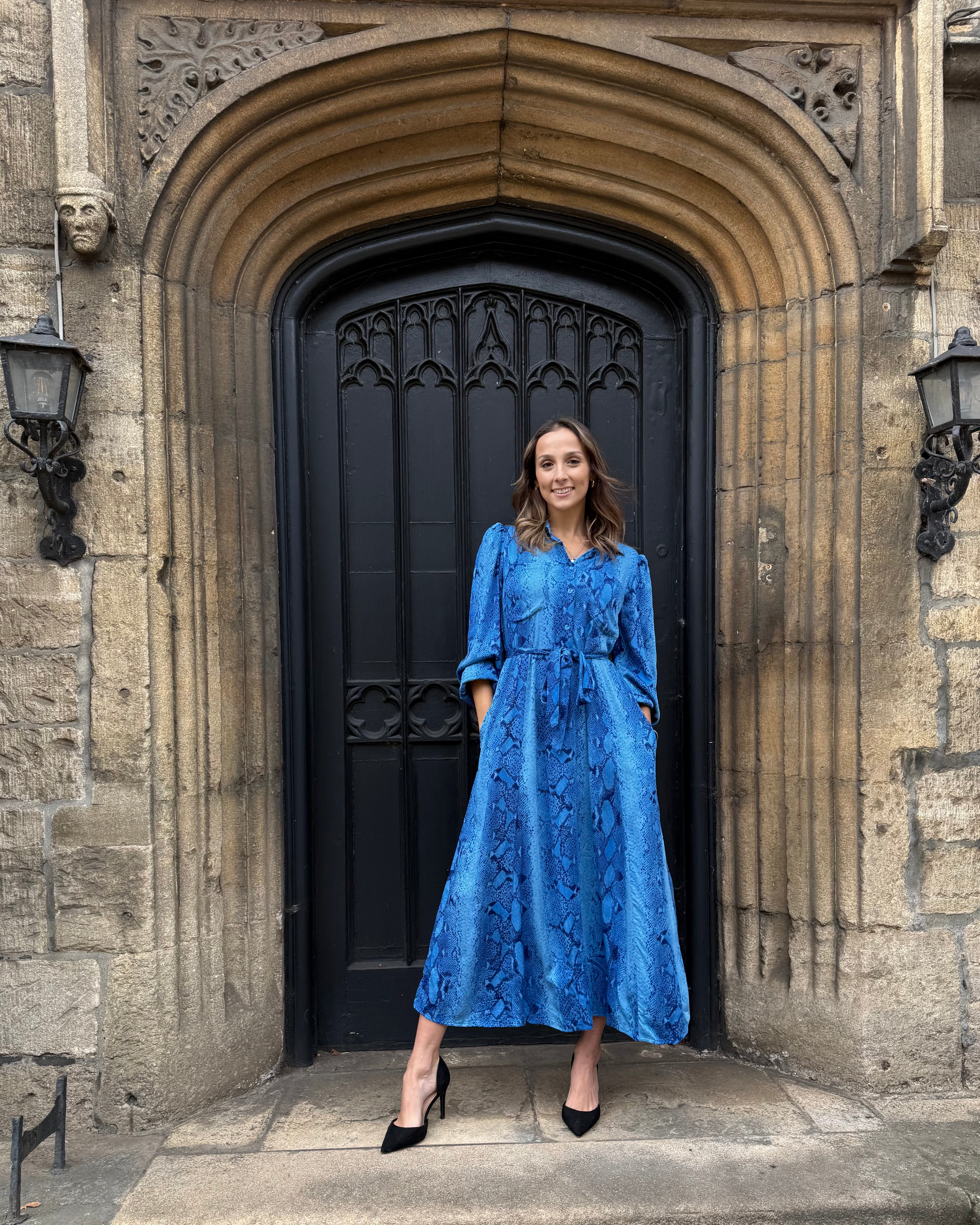 Simone Dress - Insignia Blue Snakeskin
