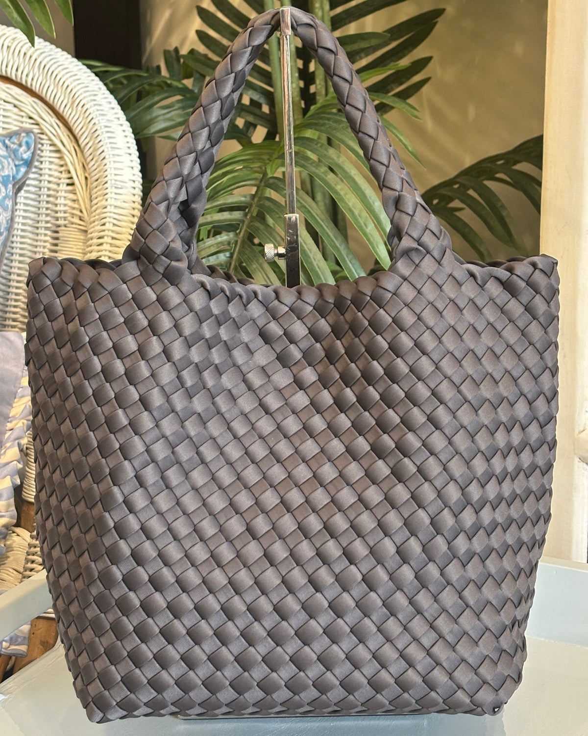 Riviera Woven Tote - Grey