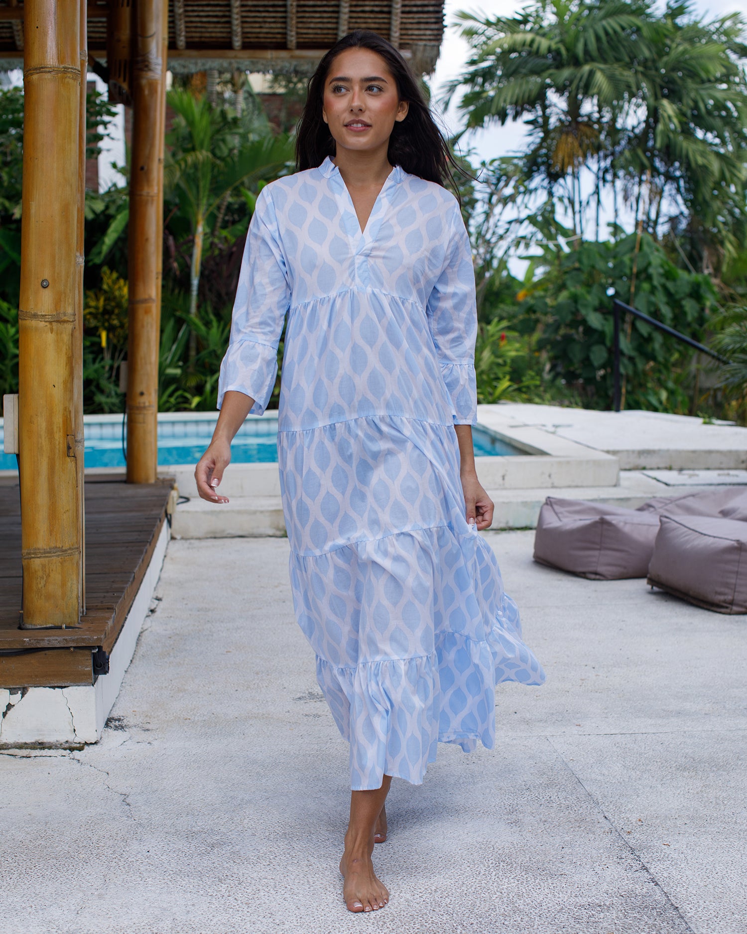 Annika - Alice Blue London Trellis Cotton