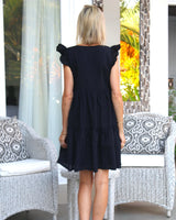 Astrid Dress Short - Cotton Black