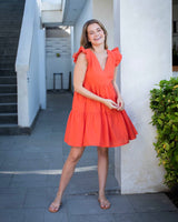 Astrid Dress Short - Plain Orange
