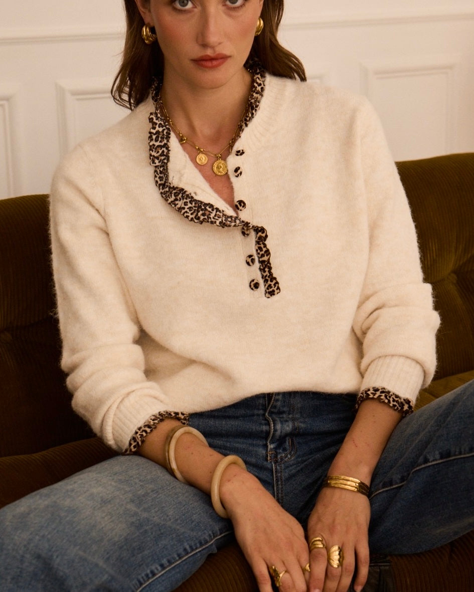 Lya Knit - Leopard Cream