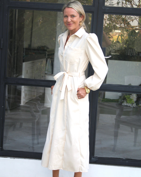 Simmi Dress Corduroy - Winter White