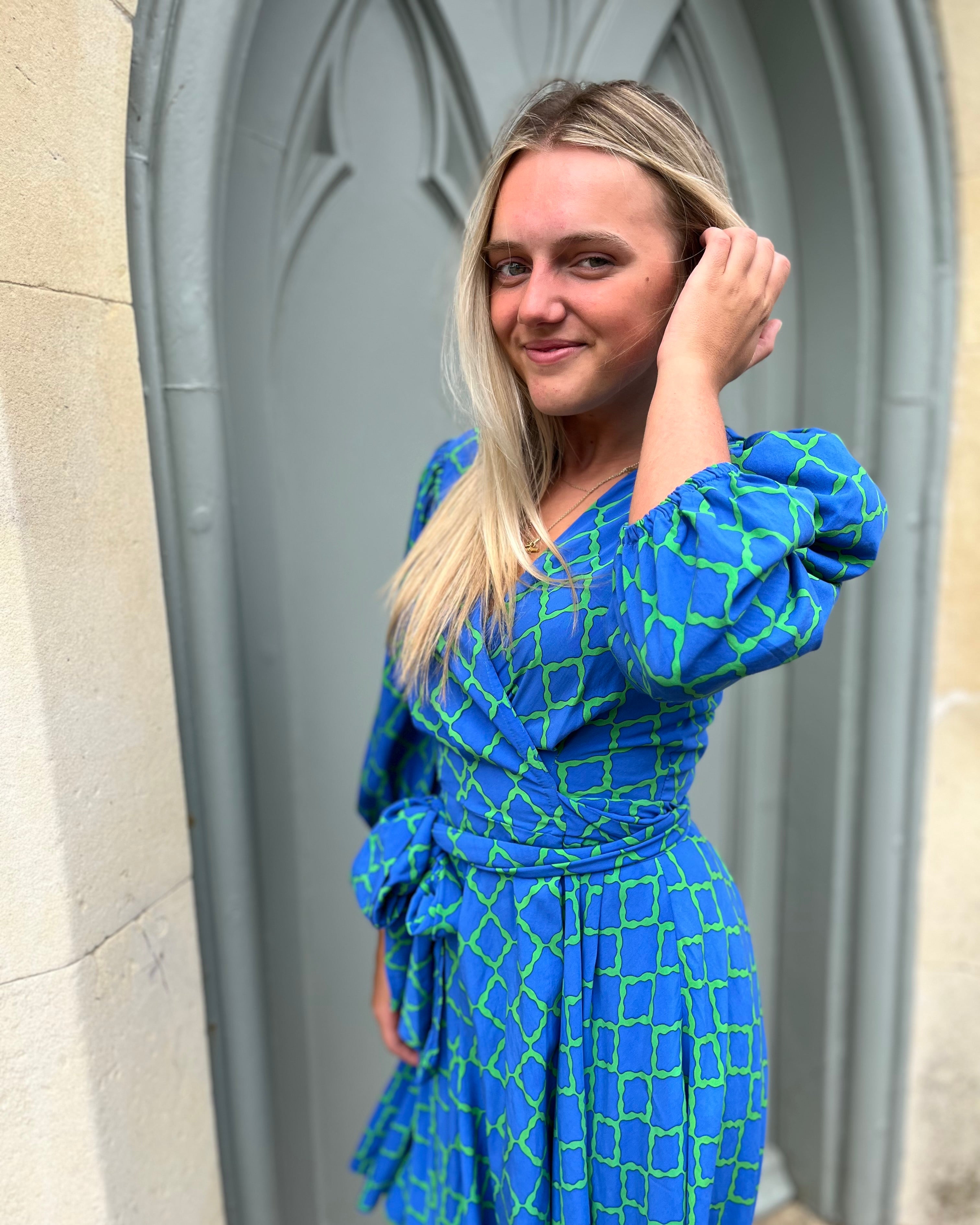Freya Dress - Green Blue Marquis
