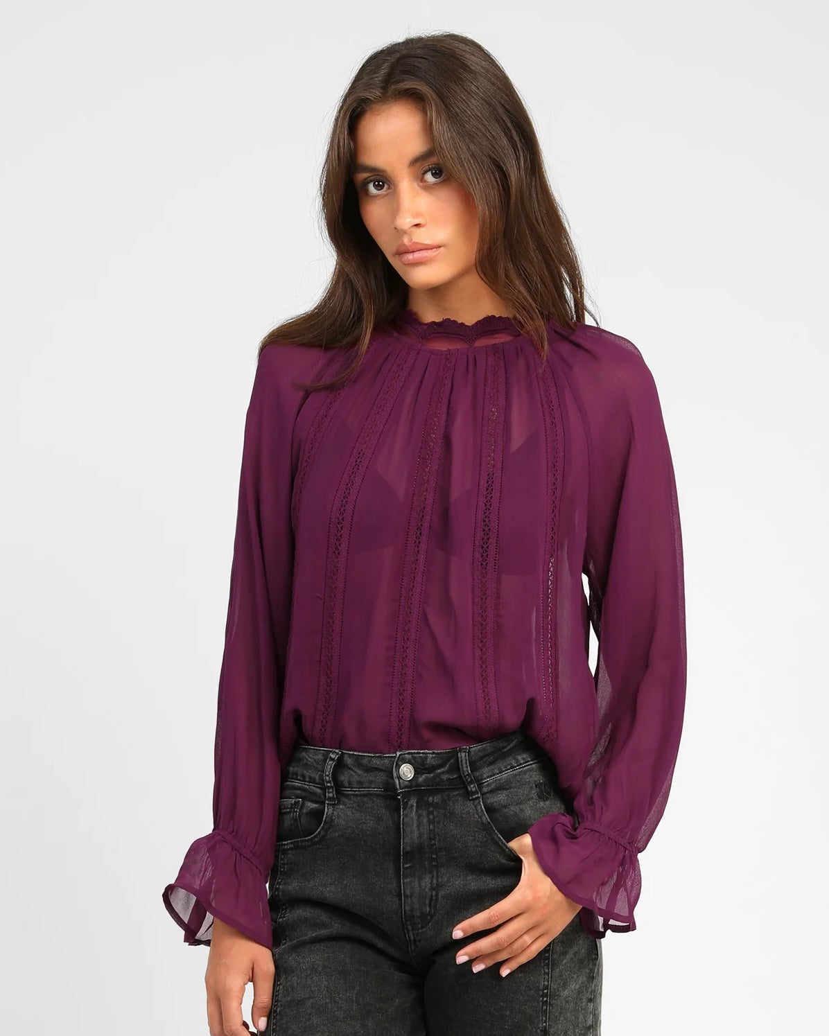 Salouna Blouse - Aubergine