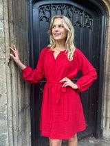 Misselia Dress - Cerise