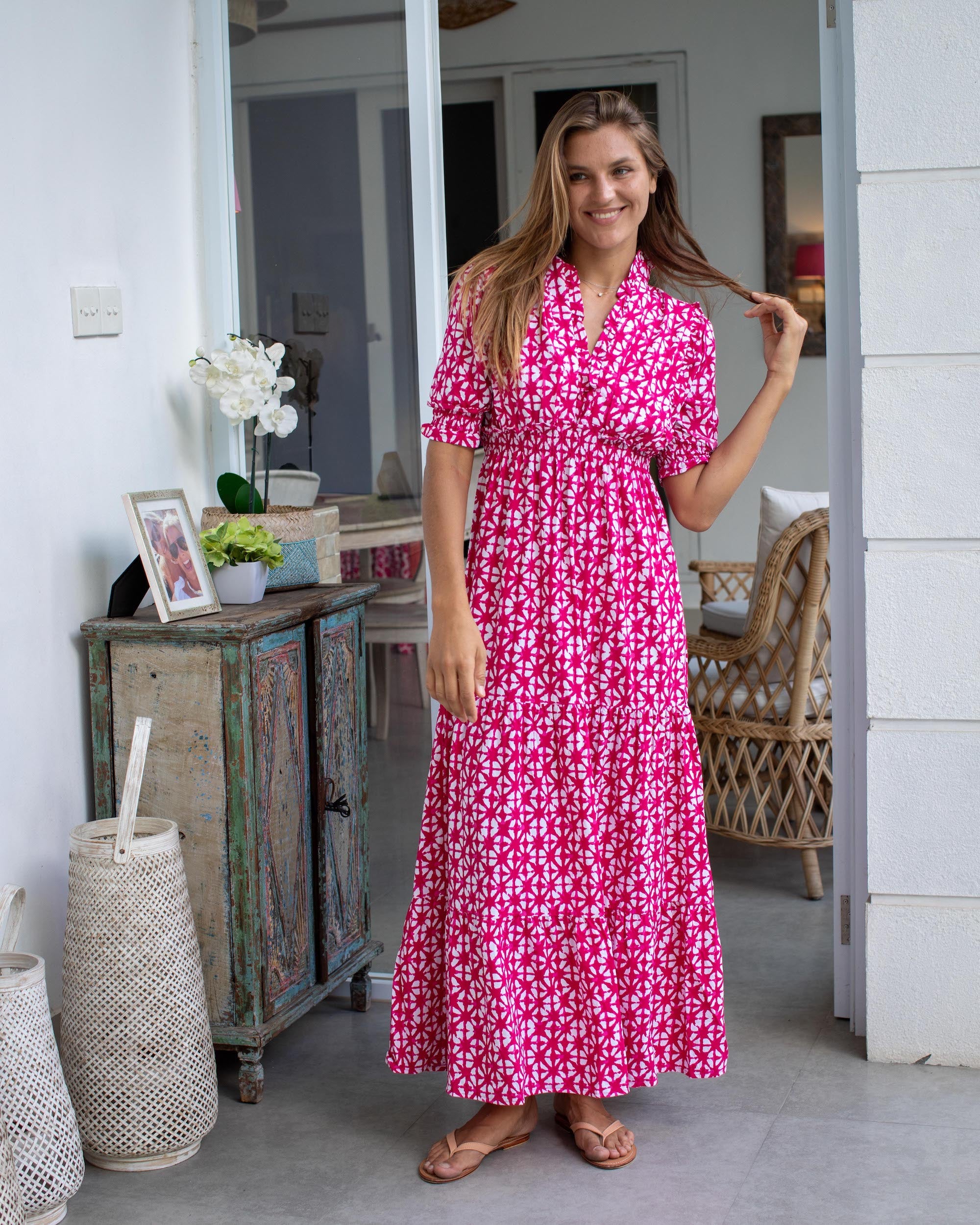 Jo Dress - Pink Batik