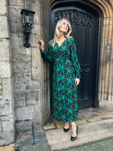 Oulia Printed Dress - Green