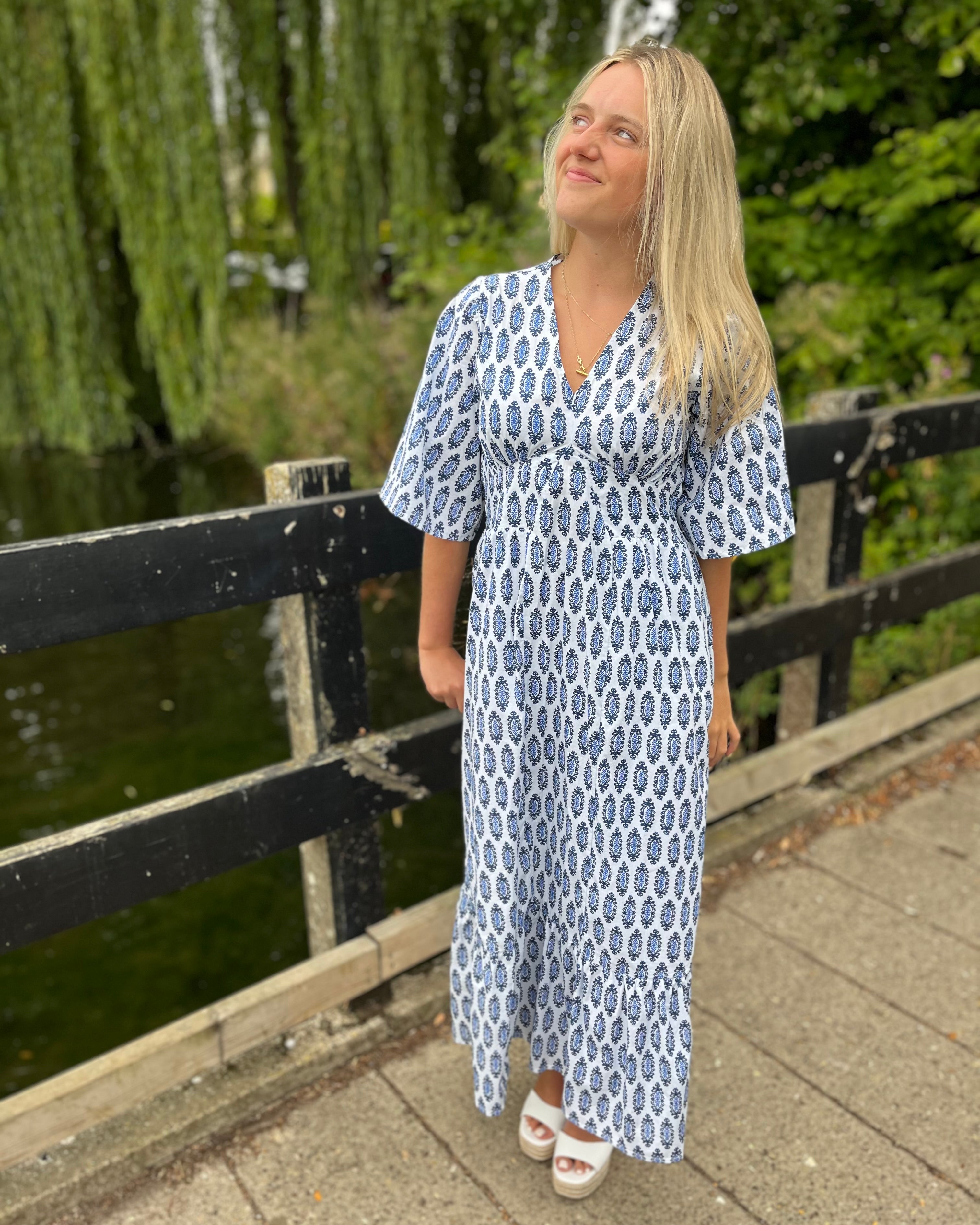 Willa - Navy Paisley Cotton