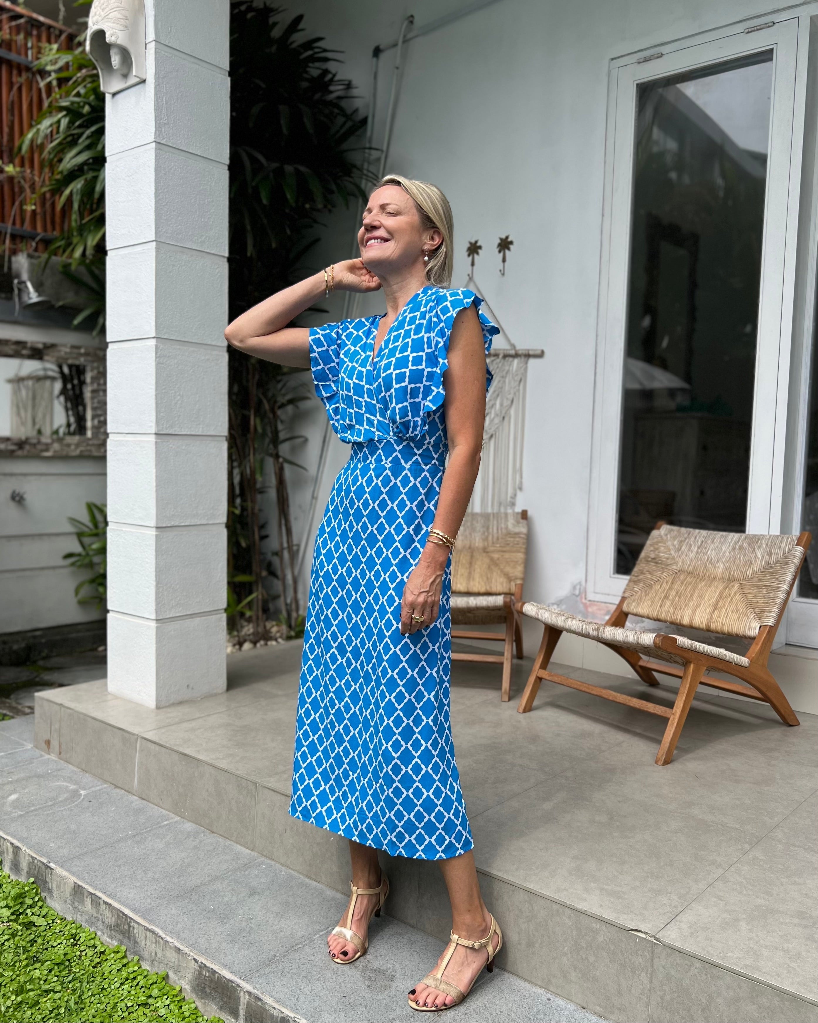 Julia Dress - Malibu Blue Marquis