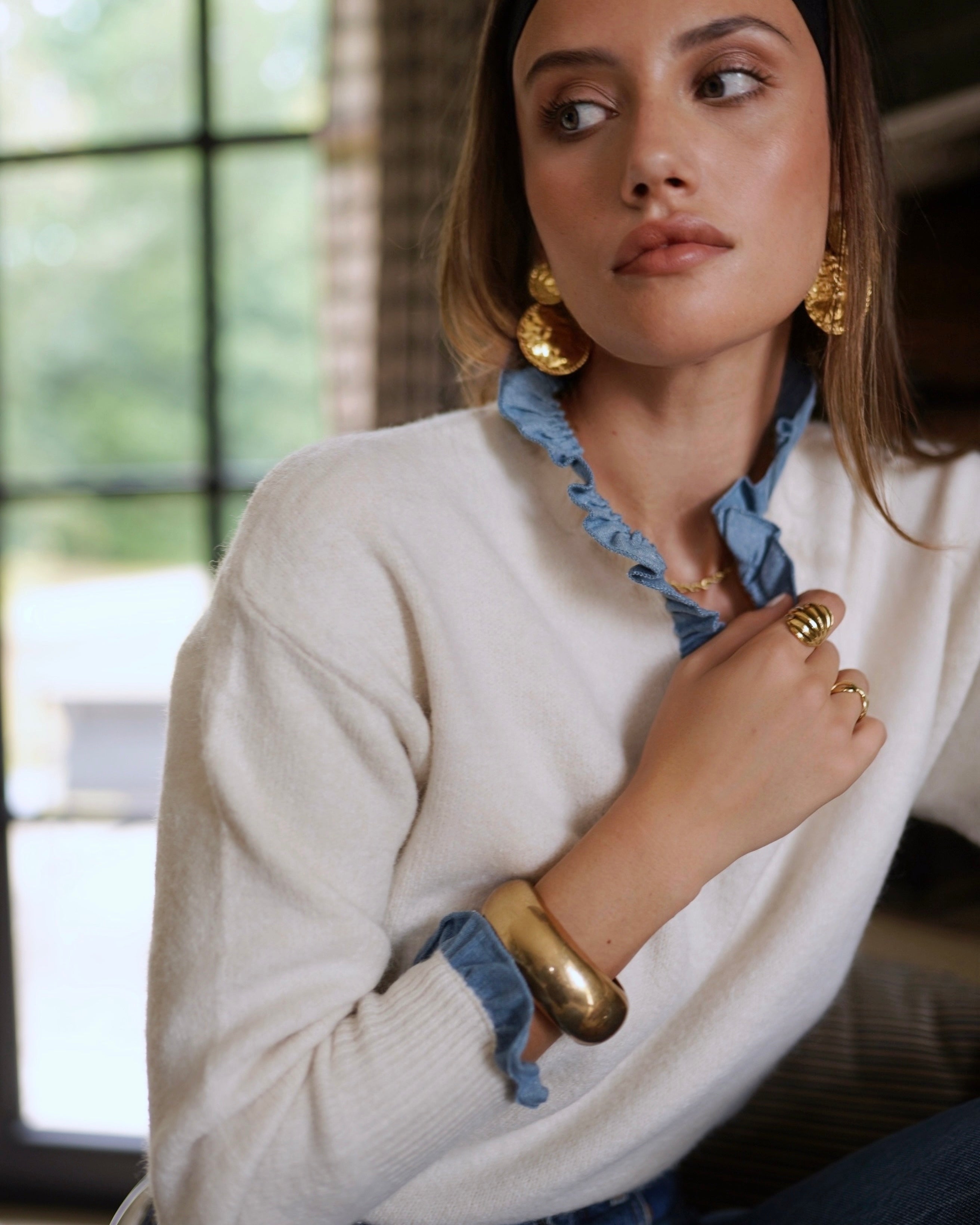 Noemie Knit - Cream Denim