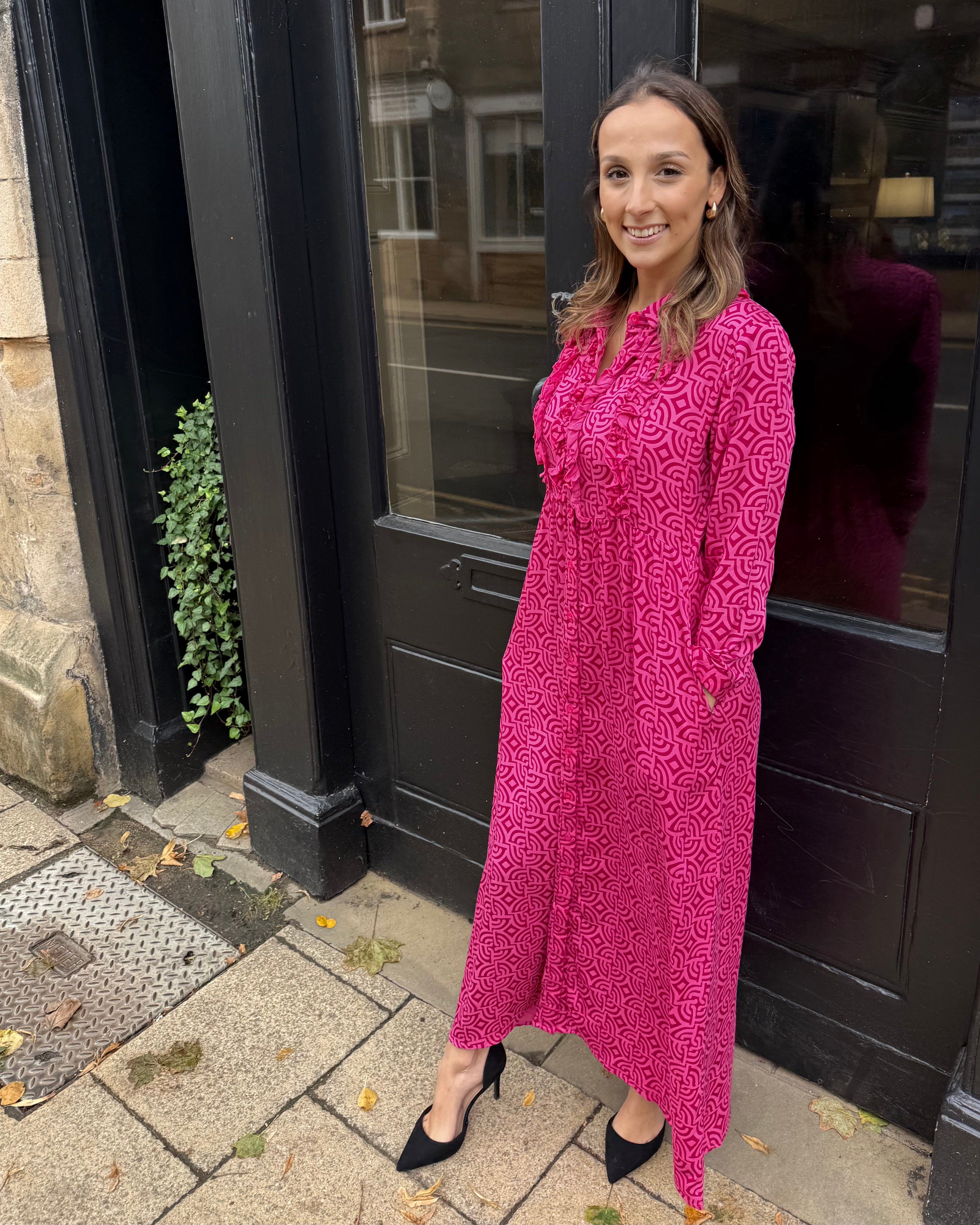 Melissa Dress - Magenta Large Maze