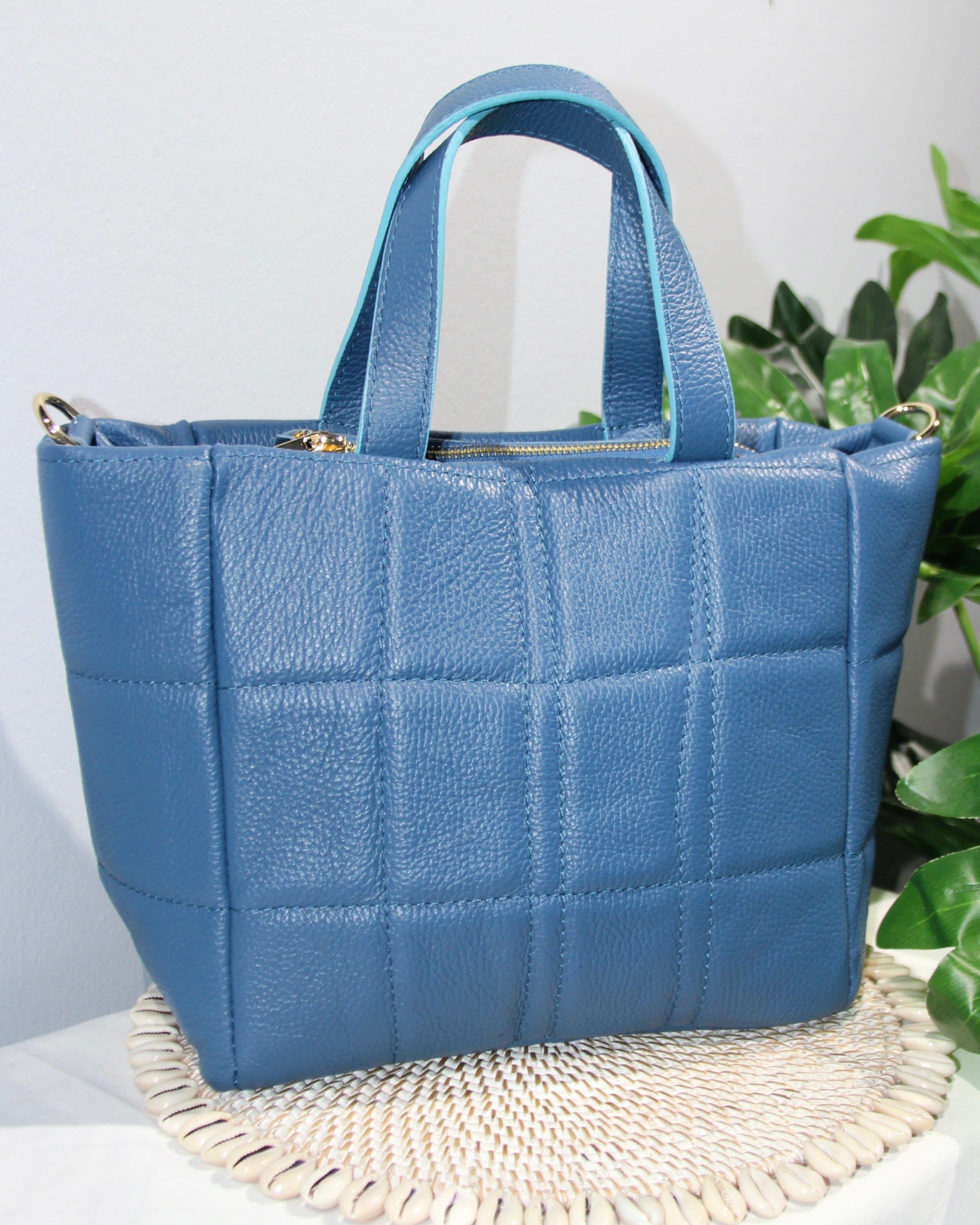 Carolina Quilted Handbag - Denim