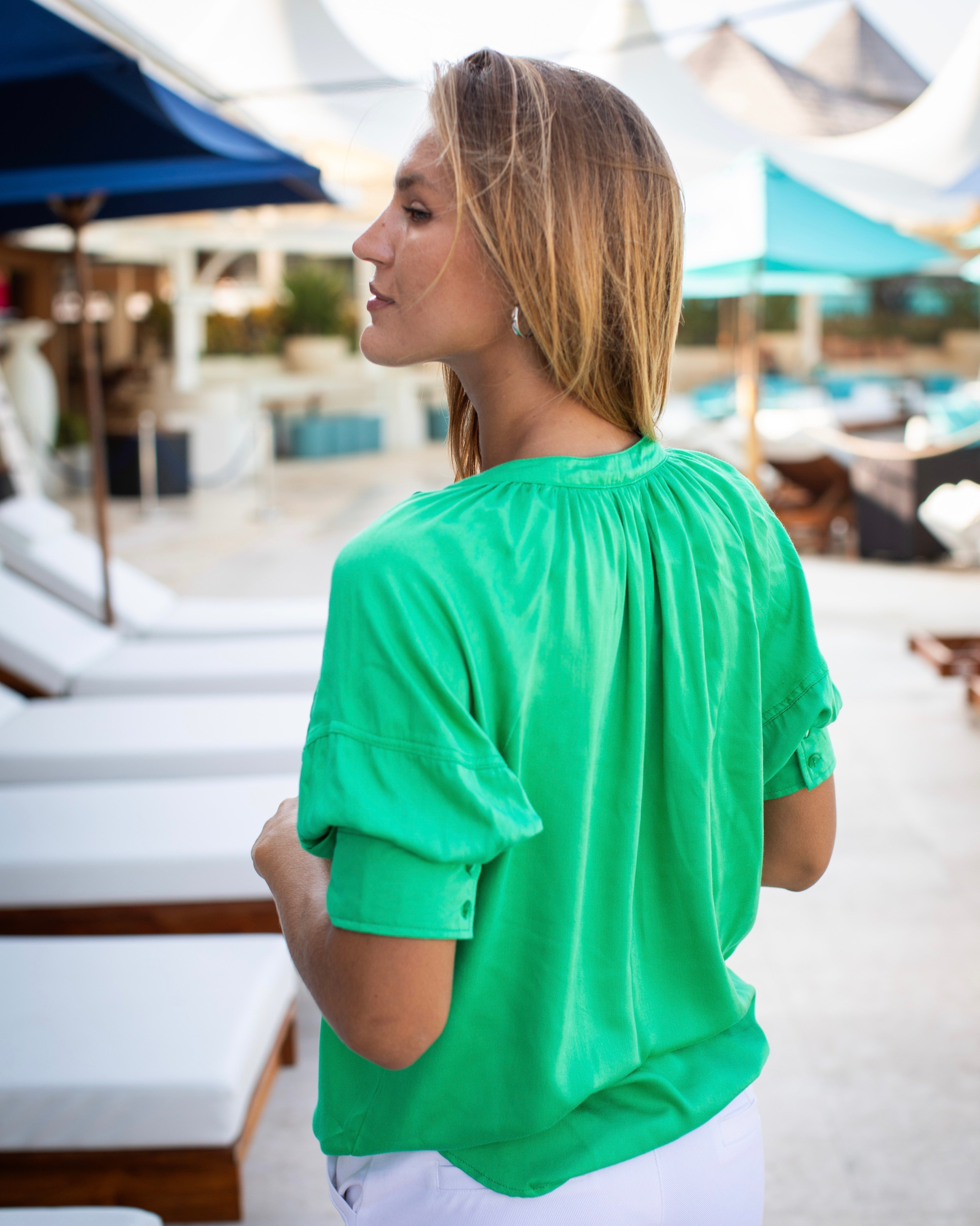 Claudia - Green Bamboo Satin