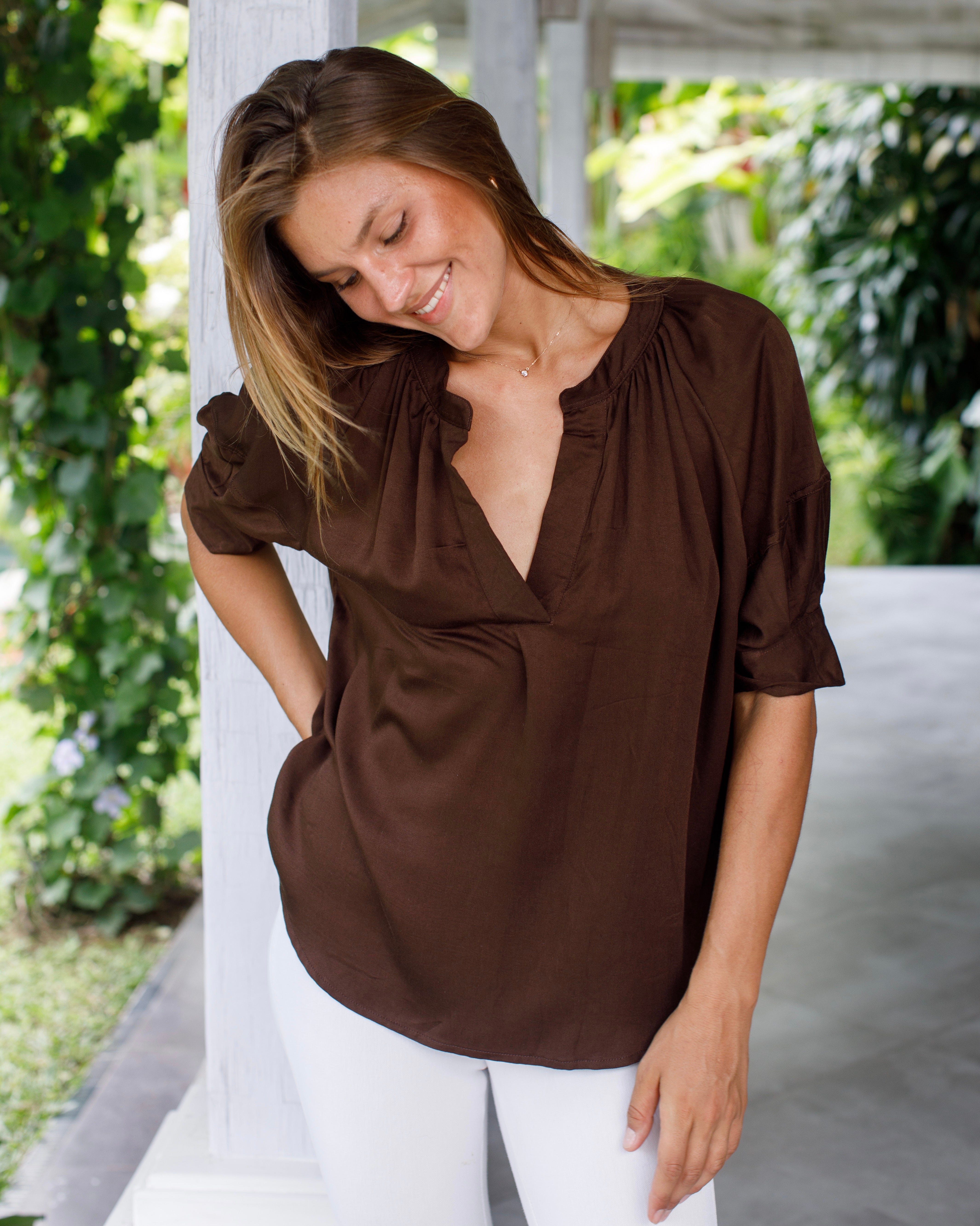 Claudia Top - Coffee Brown