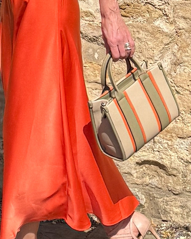 Raya Handbag - Orange Stripe