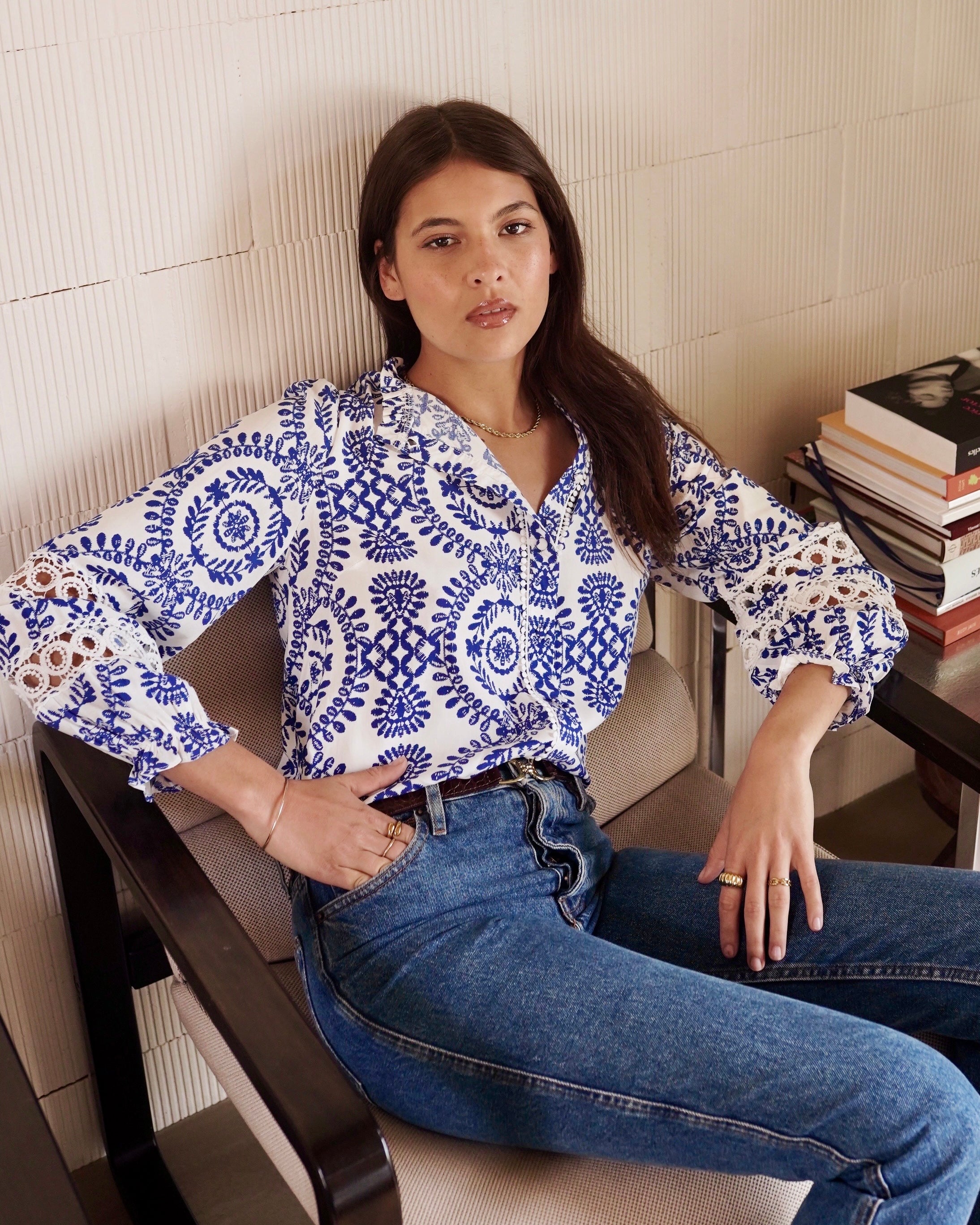 Alora Blouse - Blue
