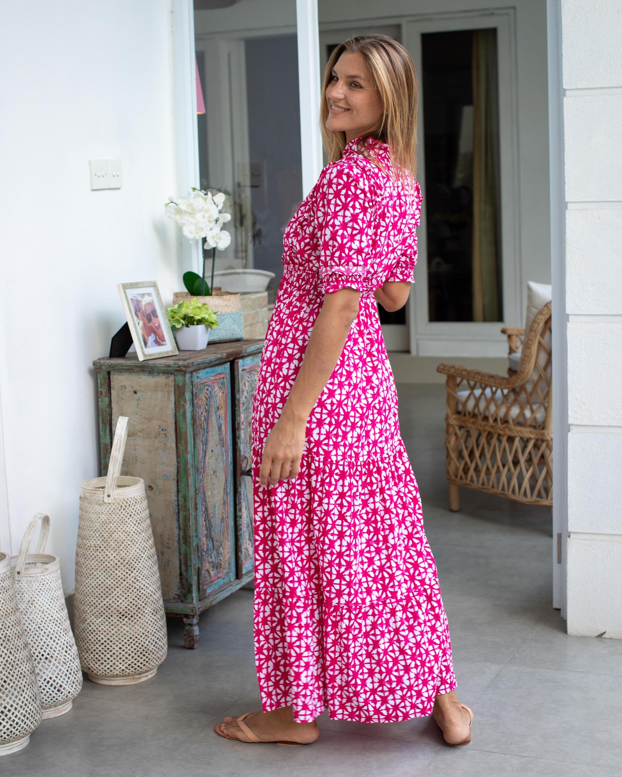Jo Dress - Pink Batik
