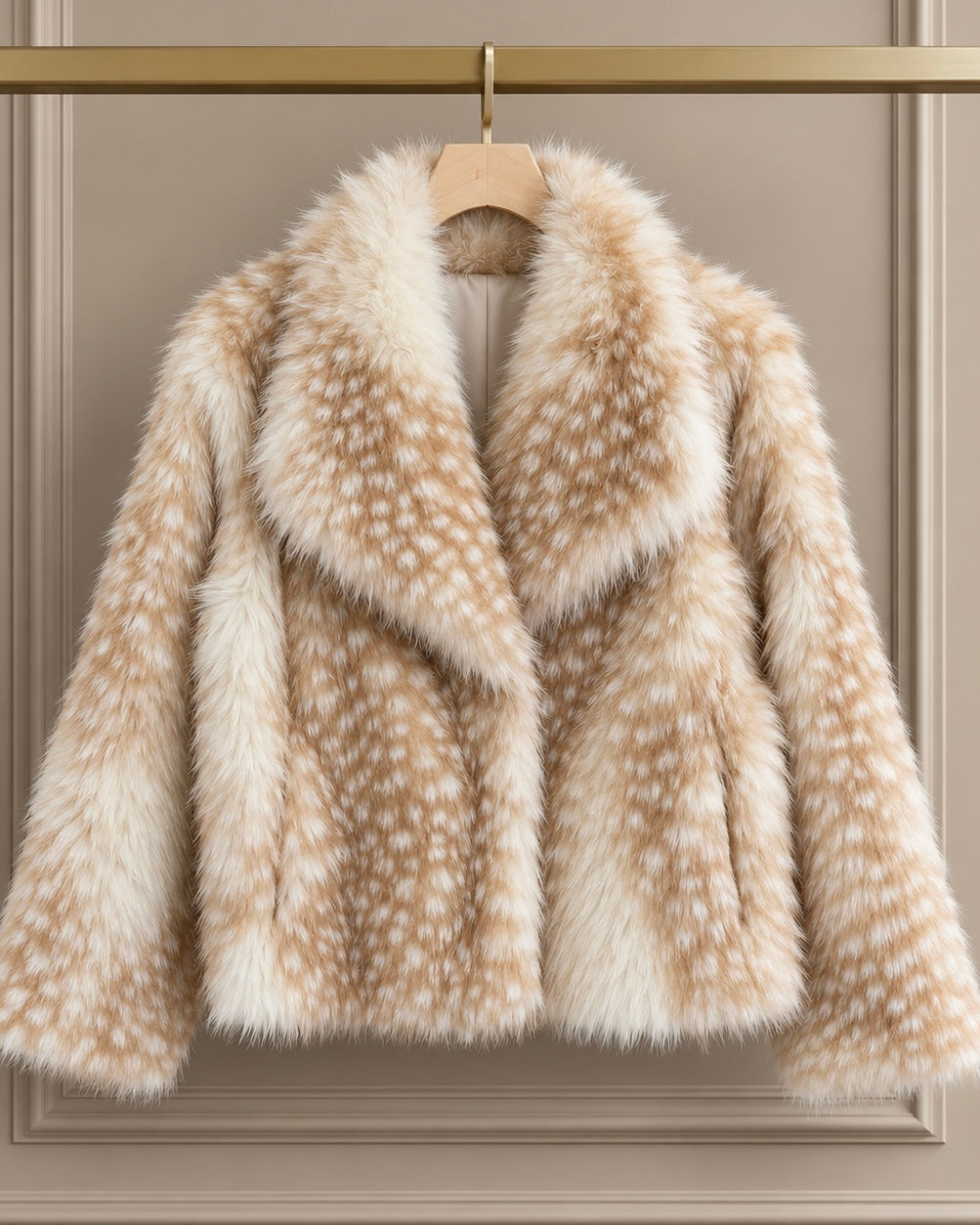 Bambi Faux Fur Coat - Beige