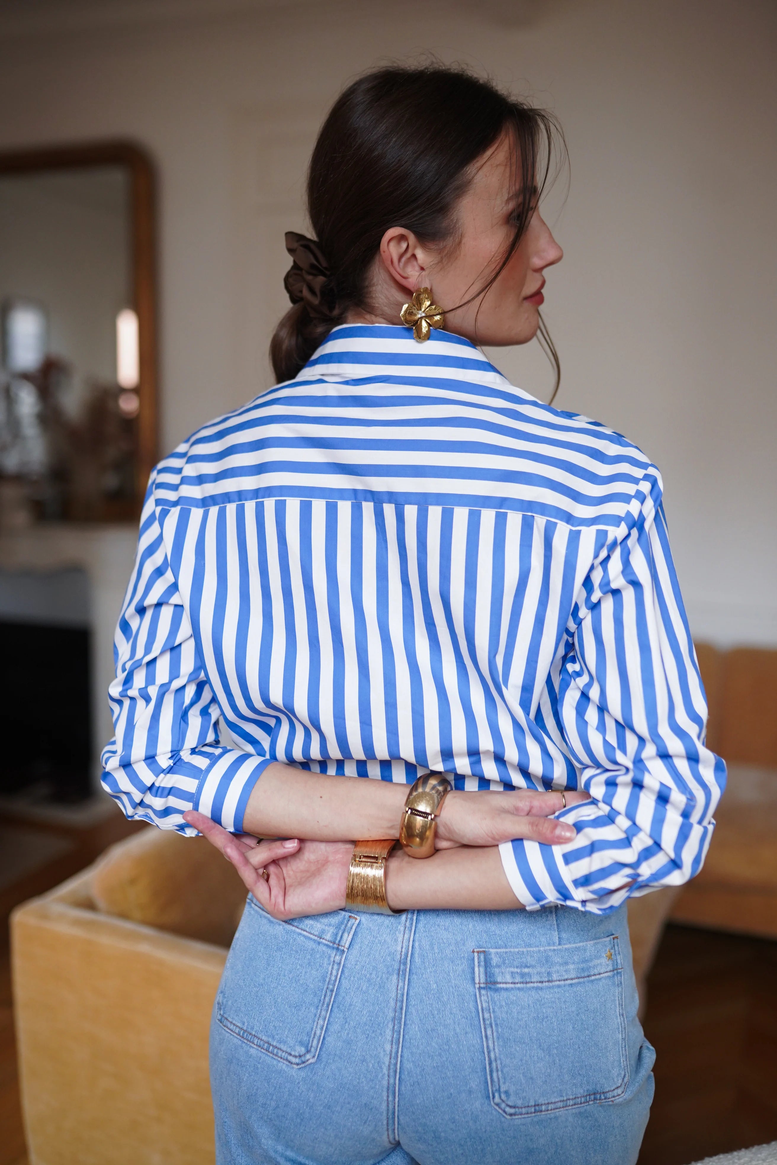 Azure Striped Blouse