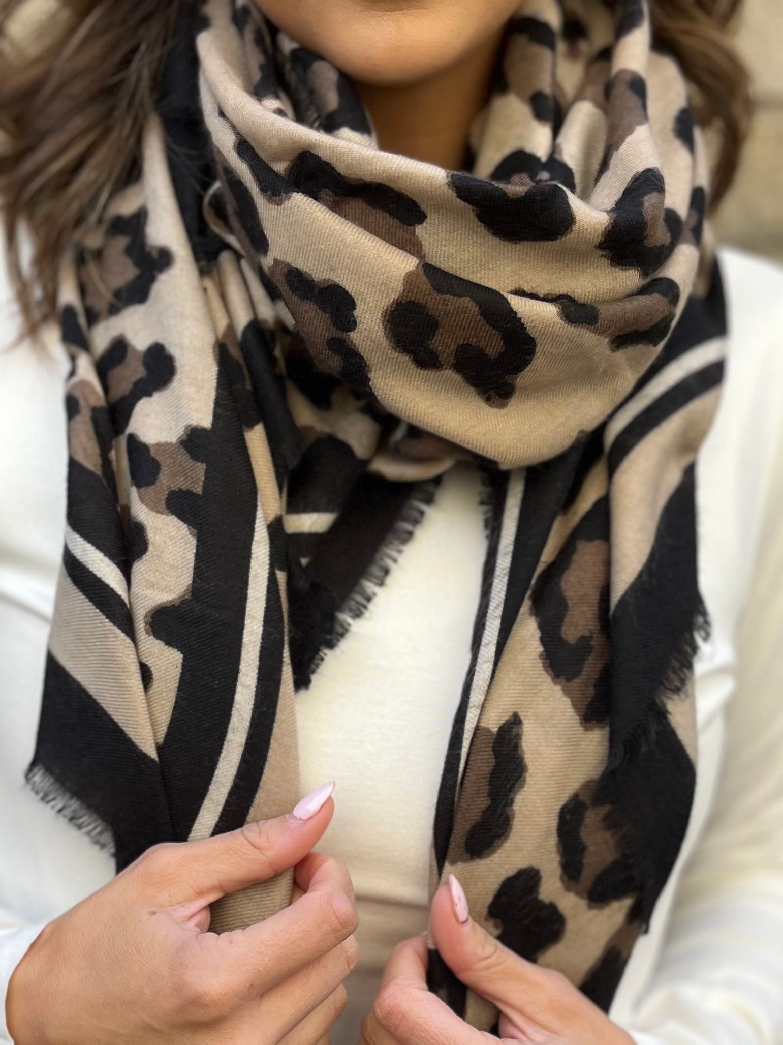 Cheetah Scarf - Taupe