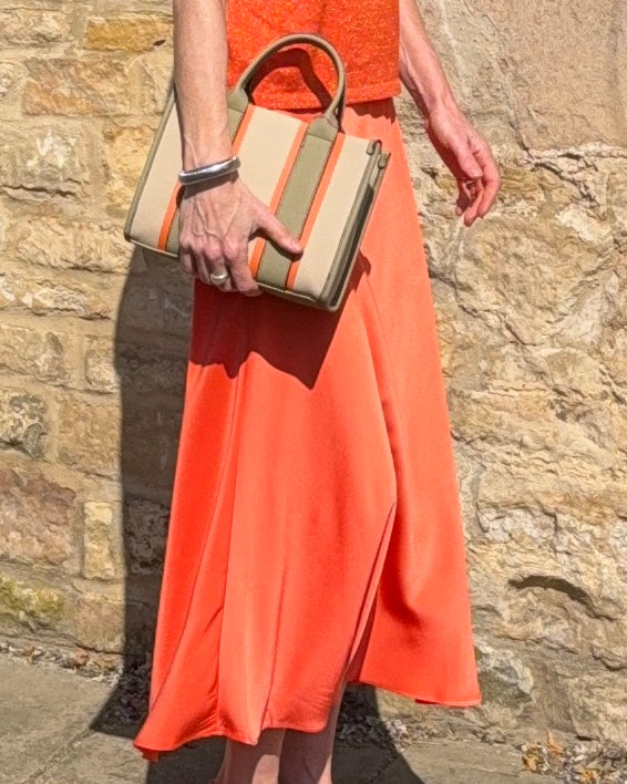 Raya Handbag - Orange Stripe