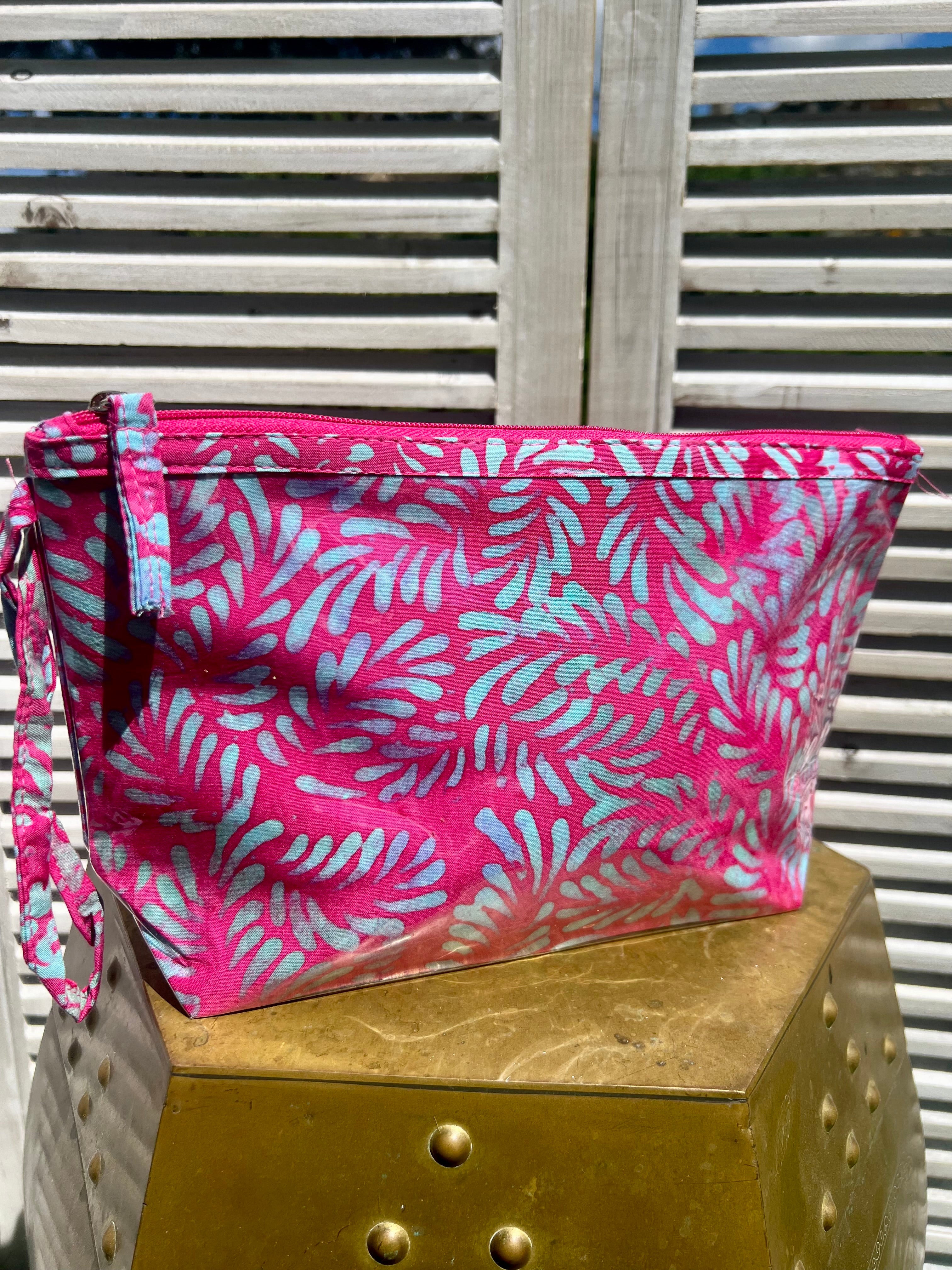 Pink Batik Cosmetic Pouch