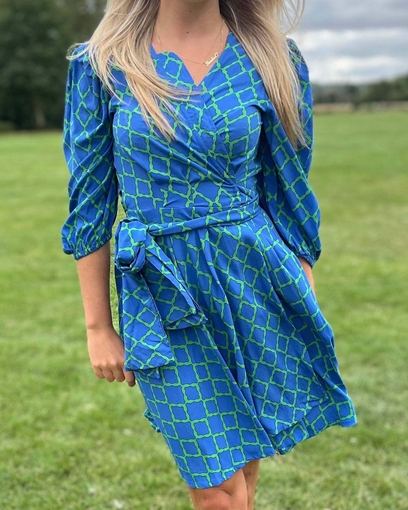 Freya Dress - Green Blue Marquis