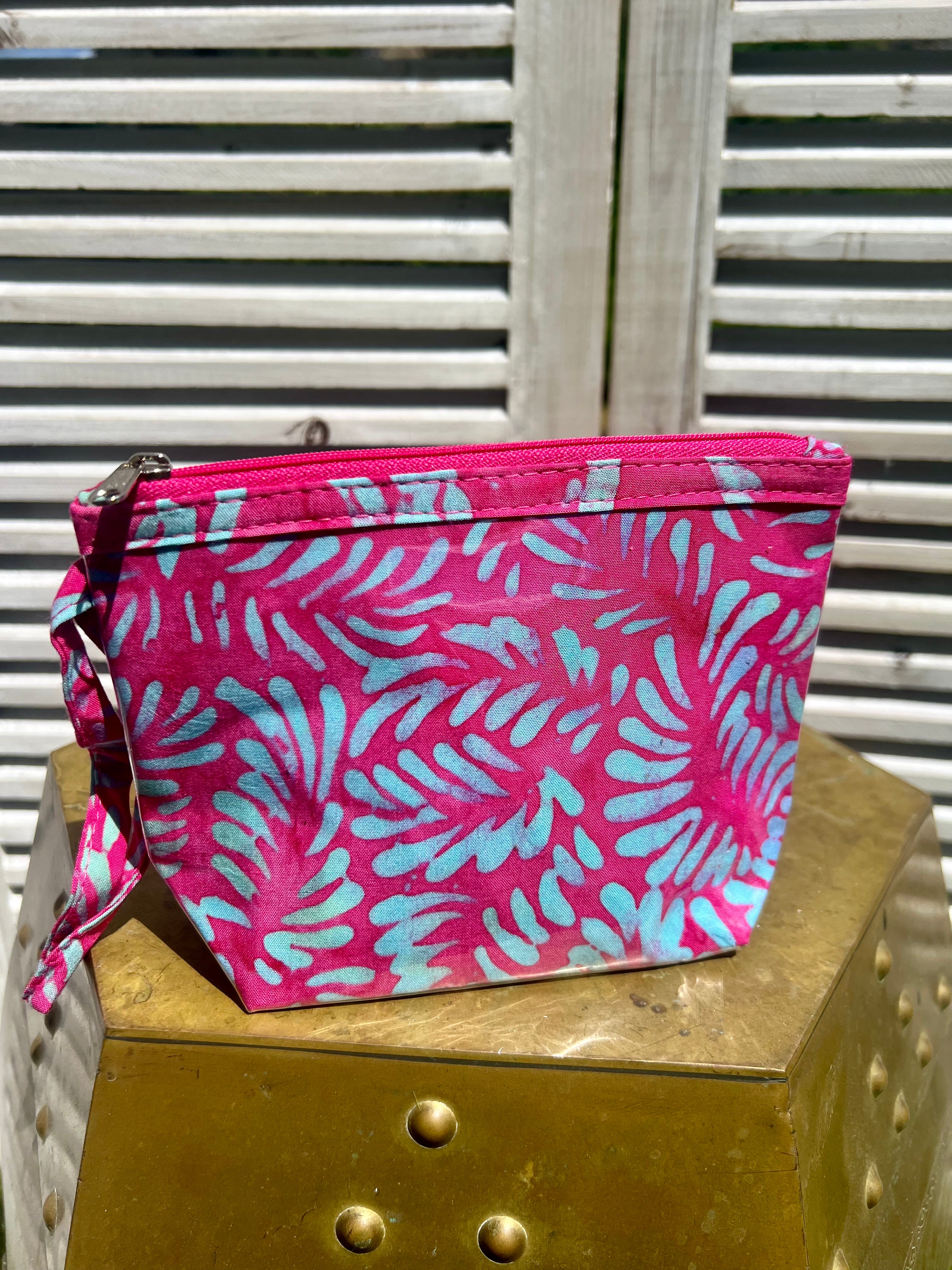 Pink Batik Cosmetic Pouch