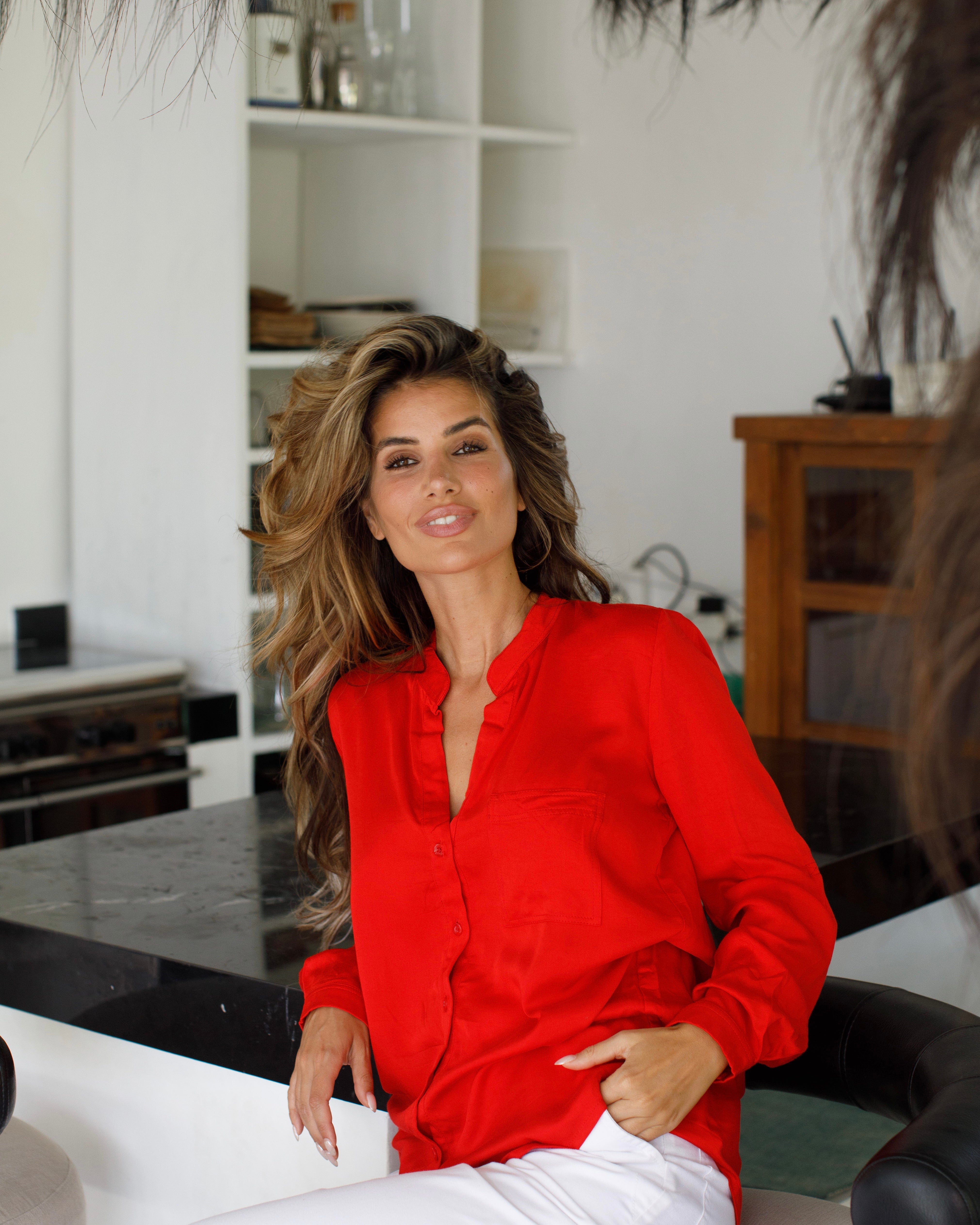 Eden Top - Red Bamboo Satin