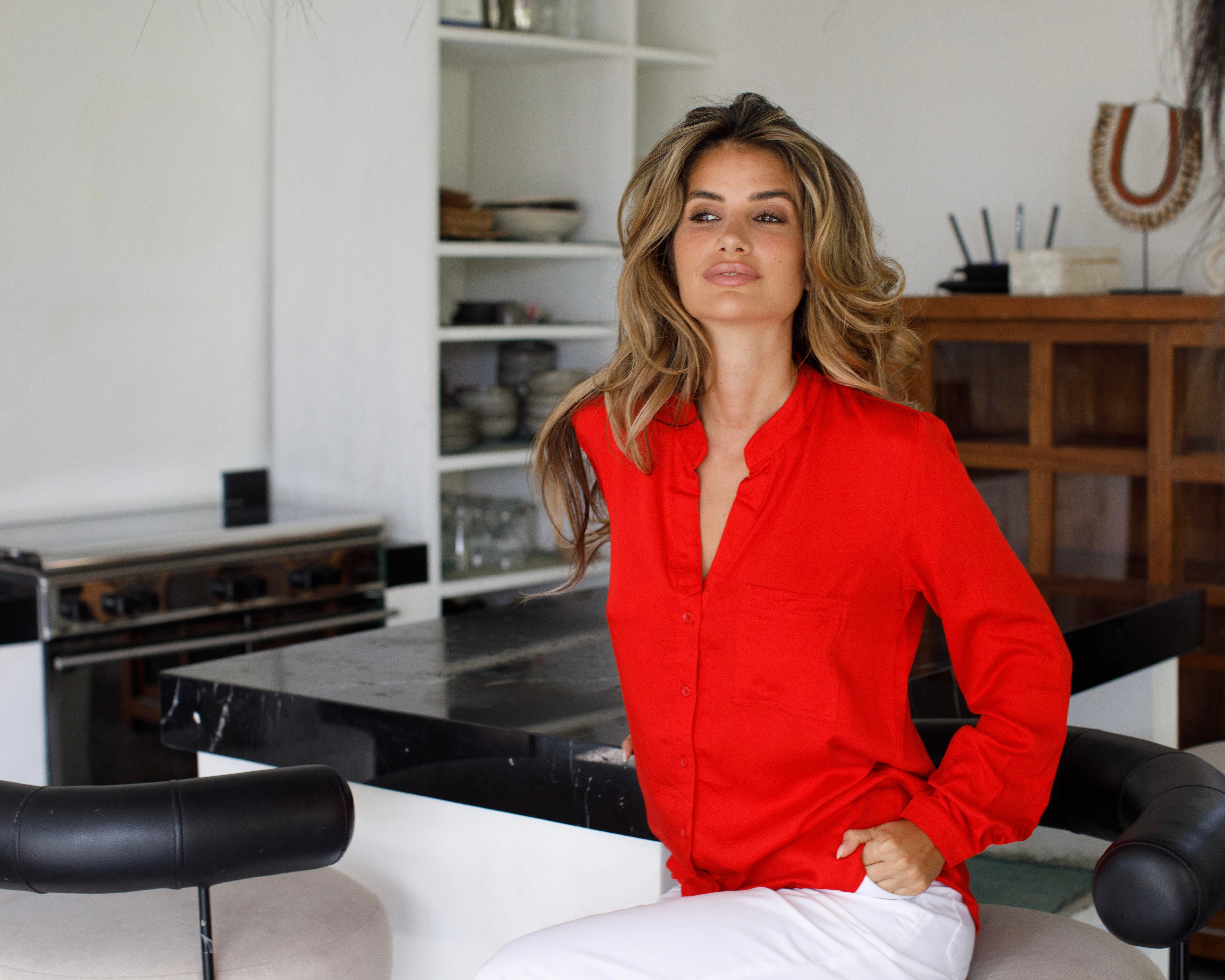 Eden Top - Red Bamboo Satin