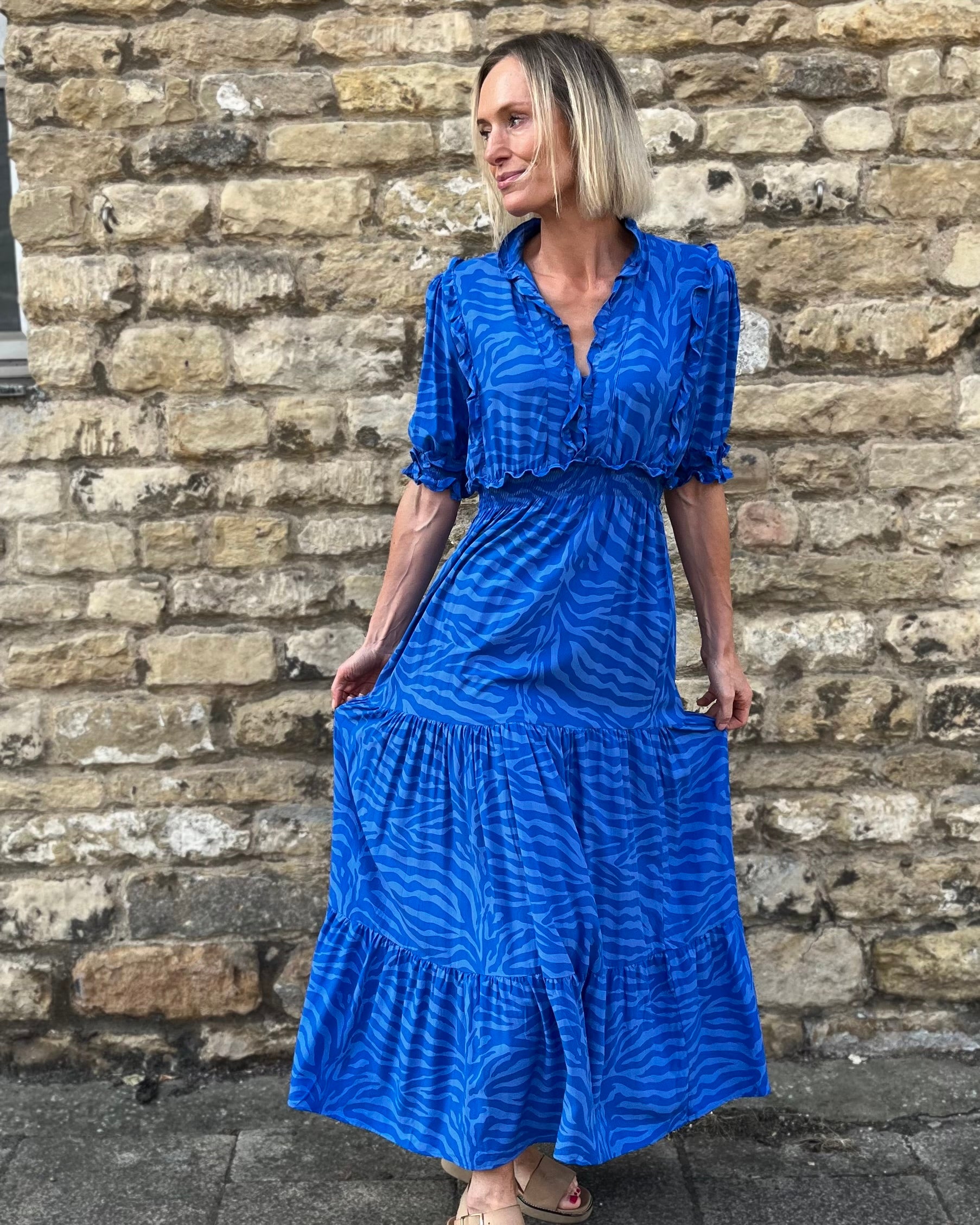 Jo Dress - Swedish Blue Zebra