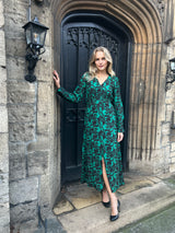 Oulia Printed Dress - Green