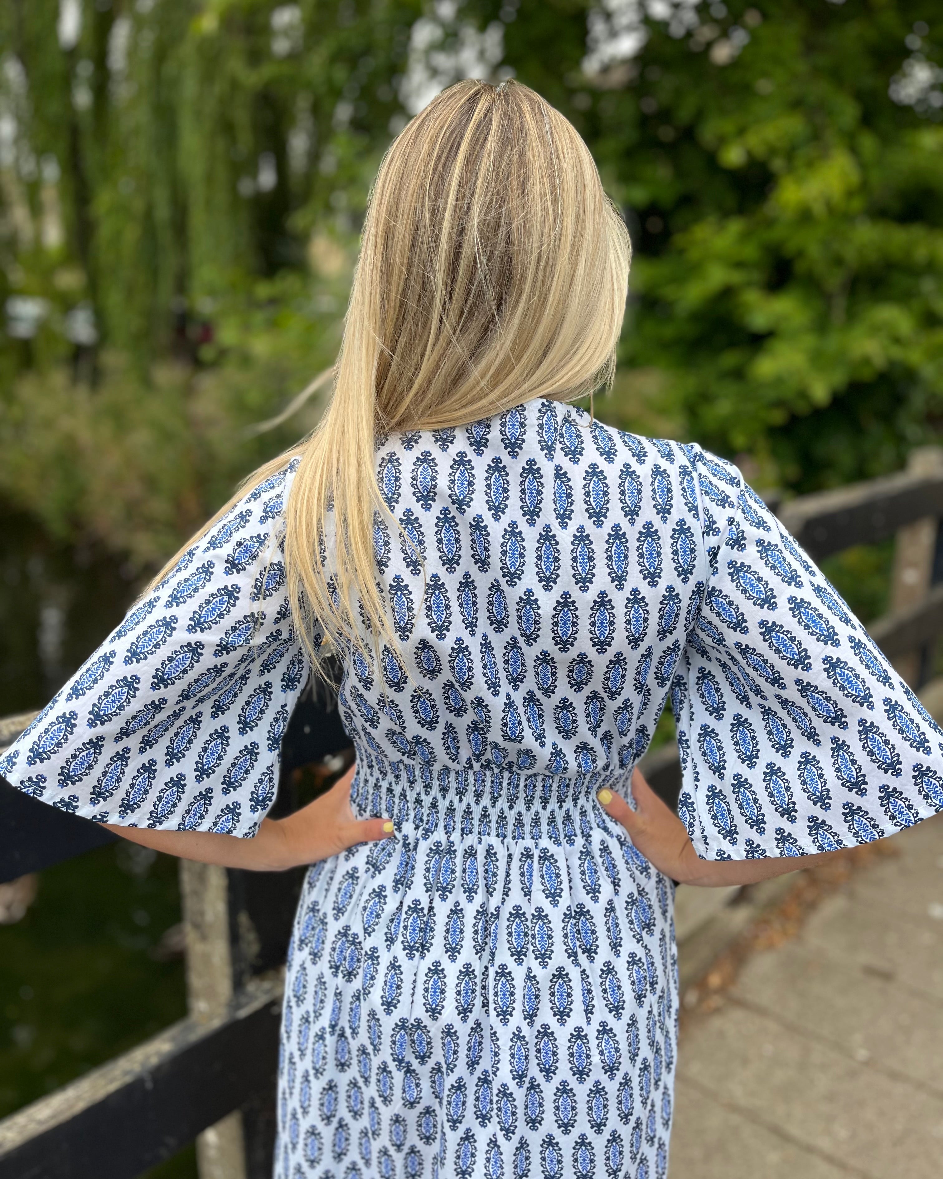 Willa - Navy Paisley Cotton
