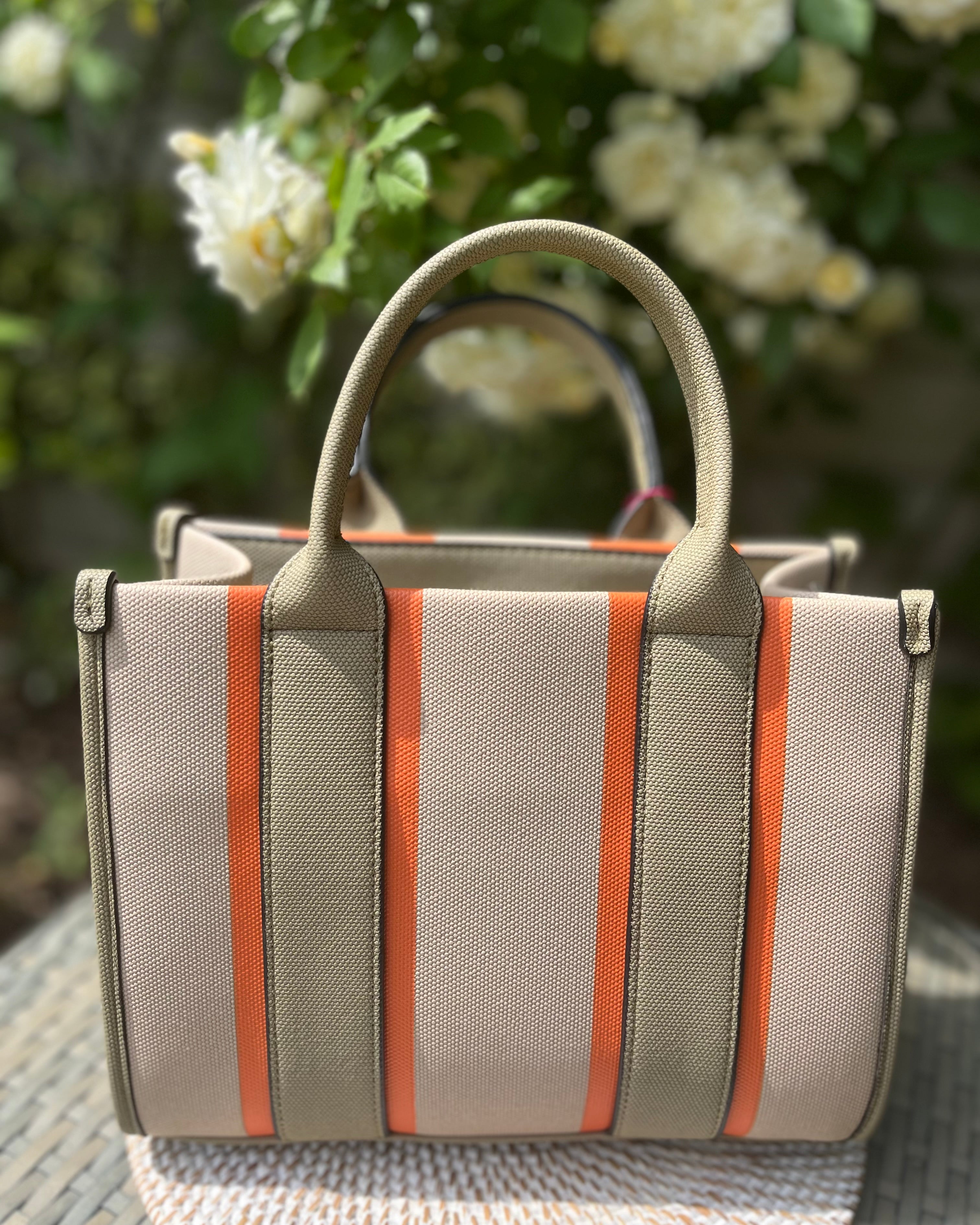 Raya Handbag - Orange Stripe