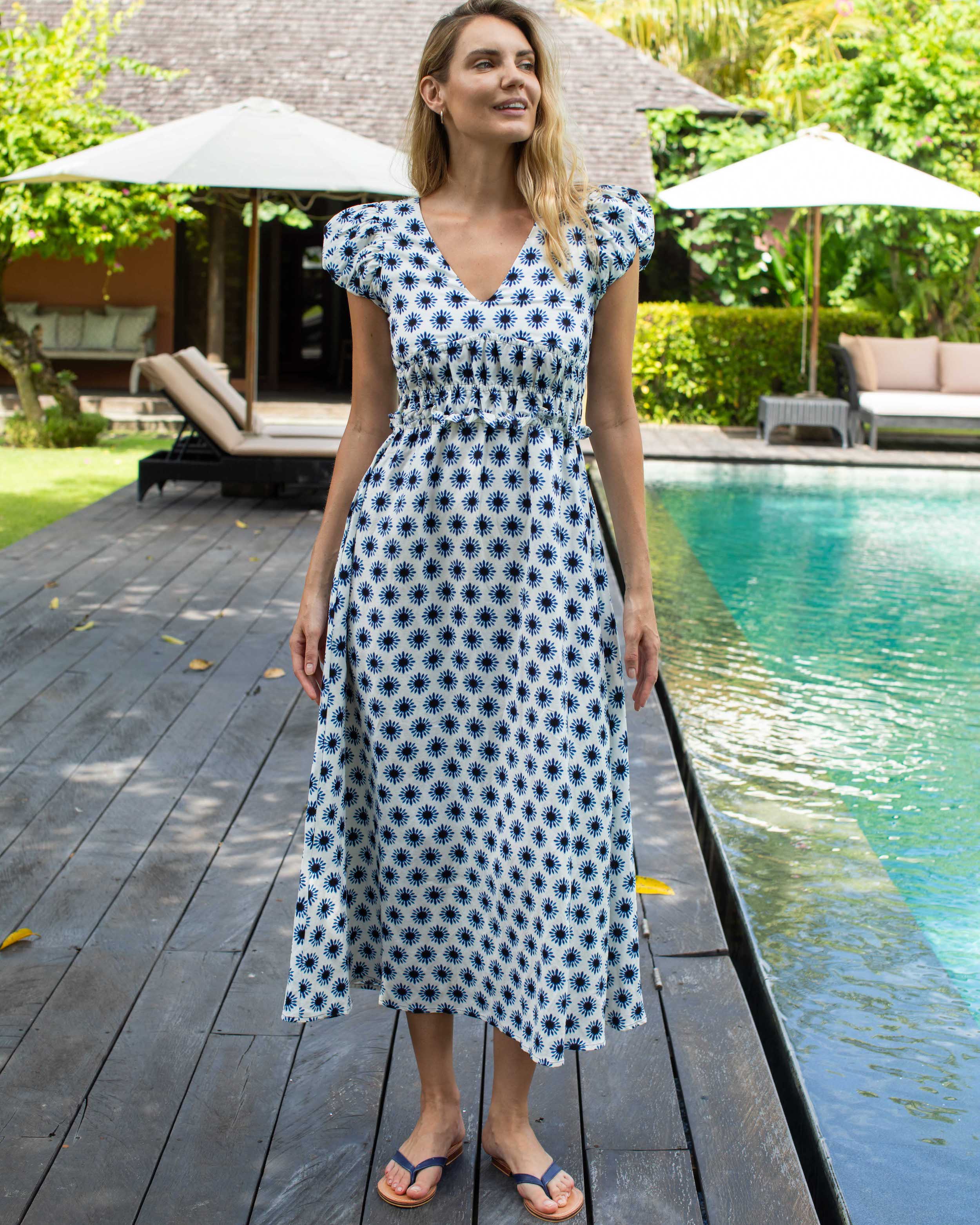 Luz Dress - Navy Sun