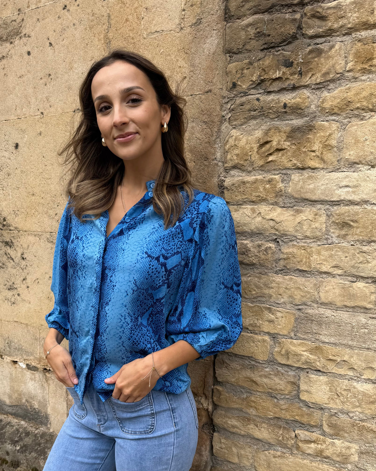 Molly Top - Insignia Blue Snakeskin