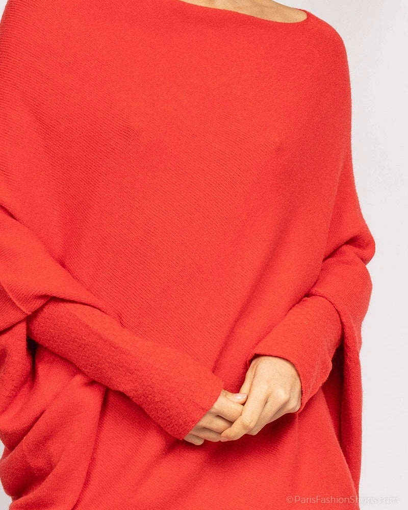 Maud Oversized Knit - Red