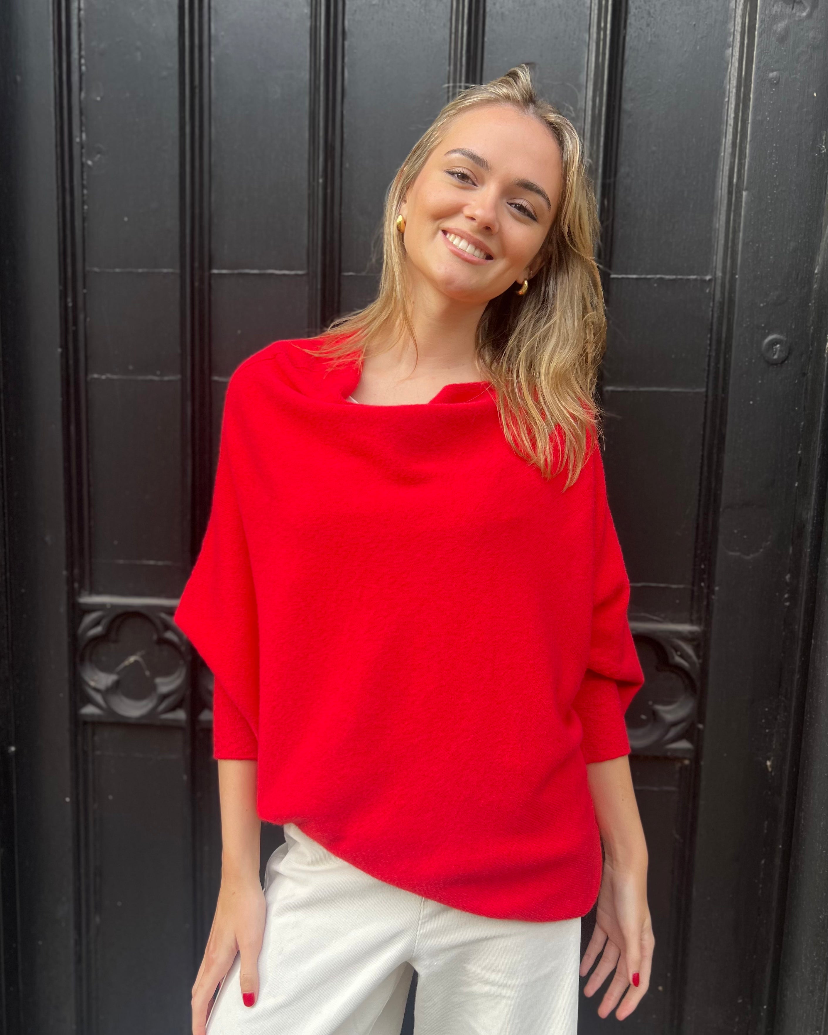 Maud Oversized Knit - Red