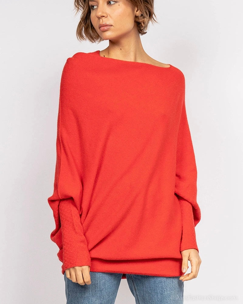 Maud Oversized Knit - Red