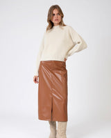 Julina Faux Leather Skirt - Camel