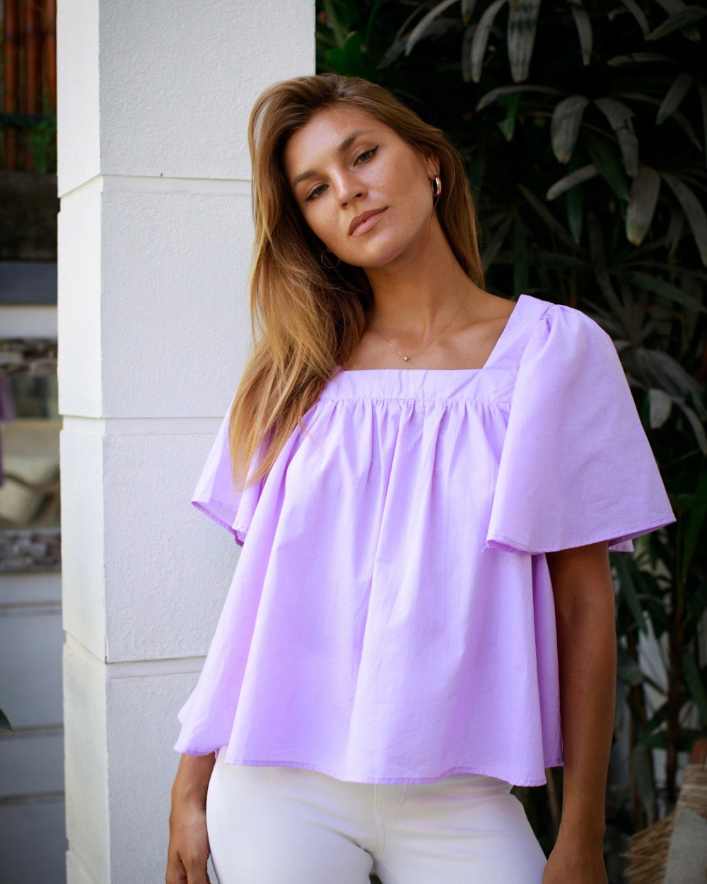Gigi Top - Lavender Cotton