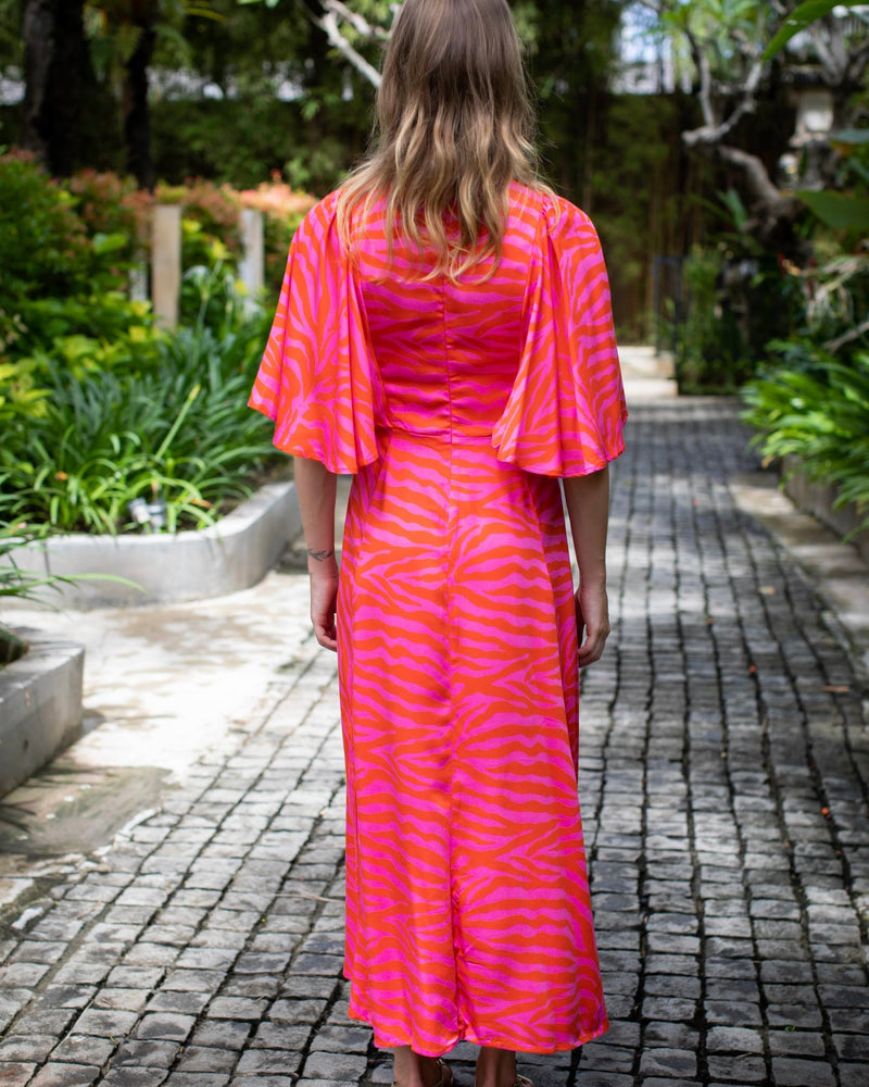 Hannah Dress - Pink/Red Zebra