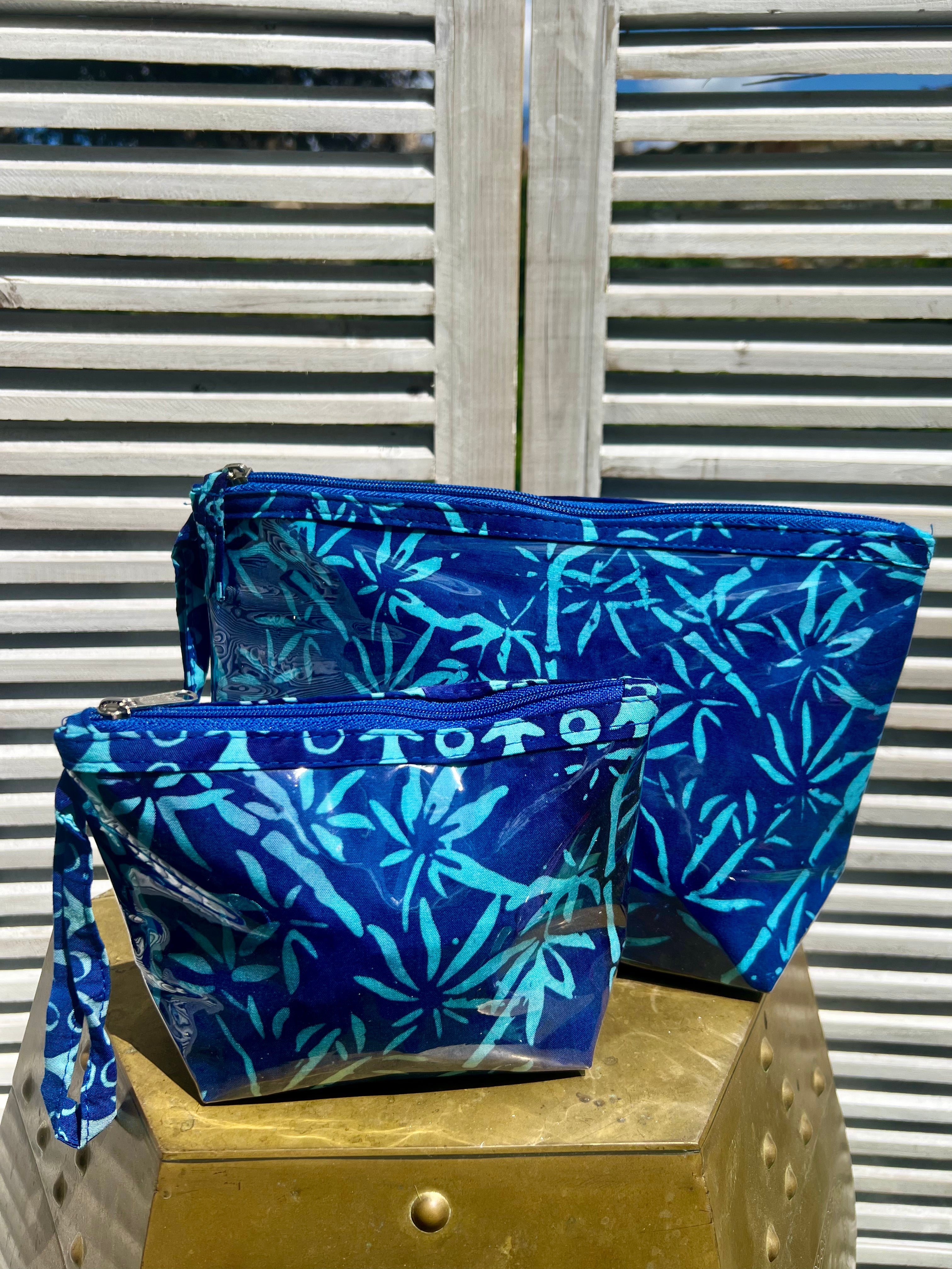 Cobalt Batik Cosmetic Pouch