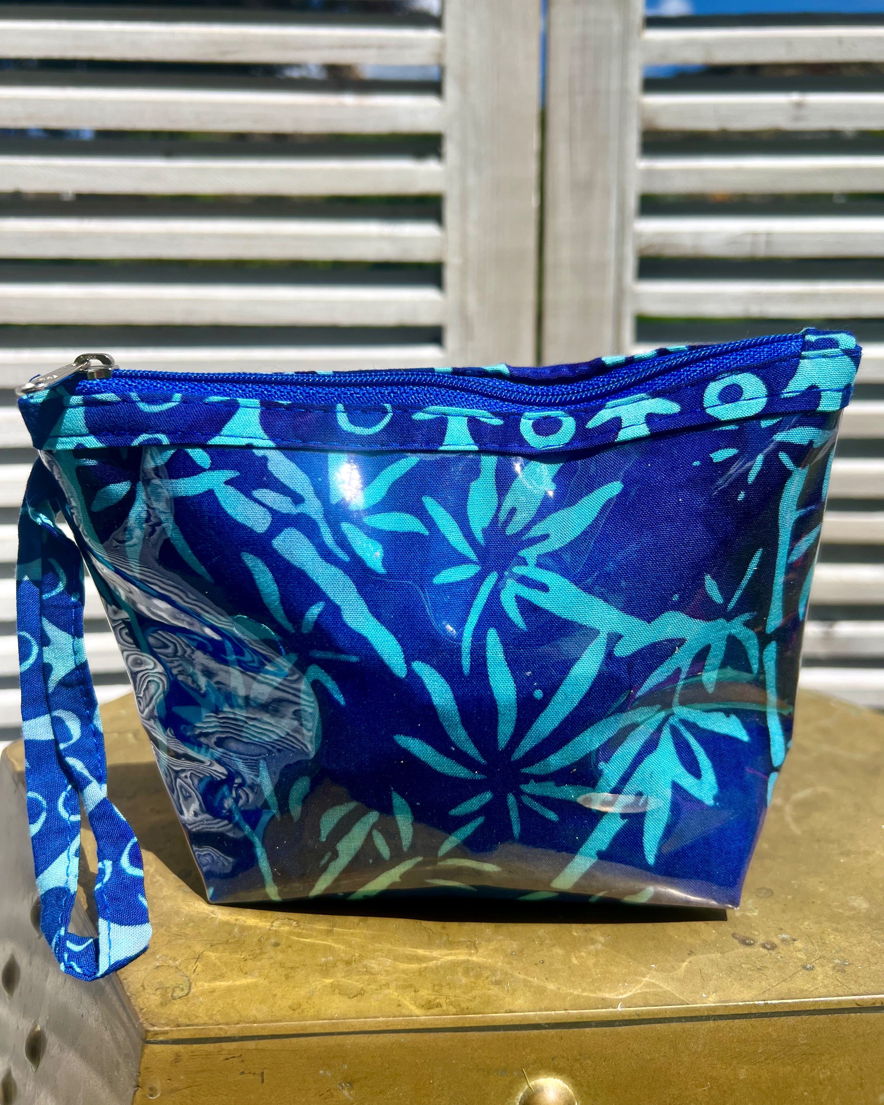 Cobalt Batik Cosmetic Pouch