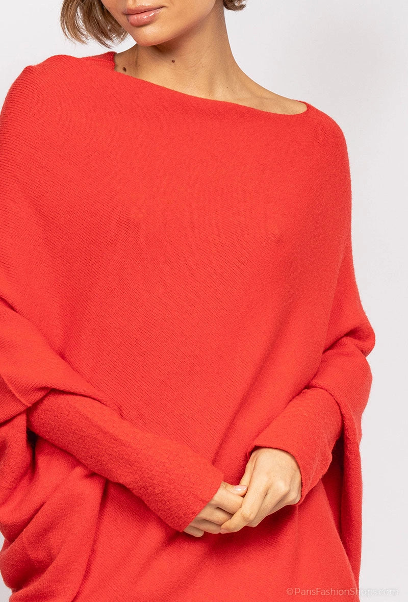 Maud Oversized Knit - Red